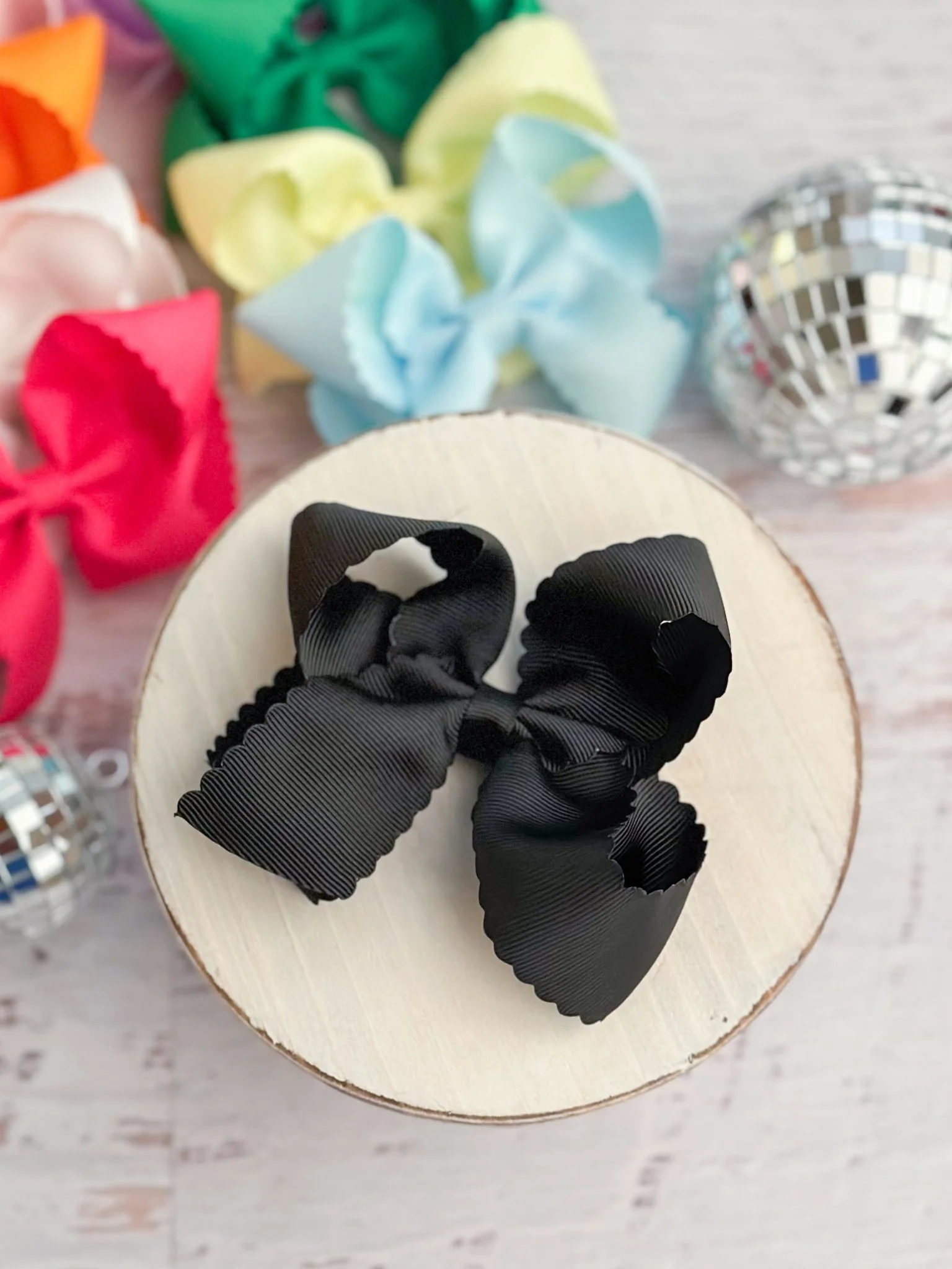 4.5" Classic Scalloped Hair Bow | Clip or Headband - Image 16