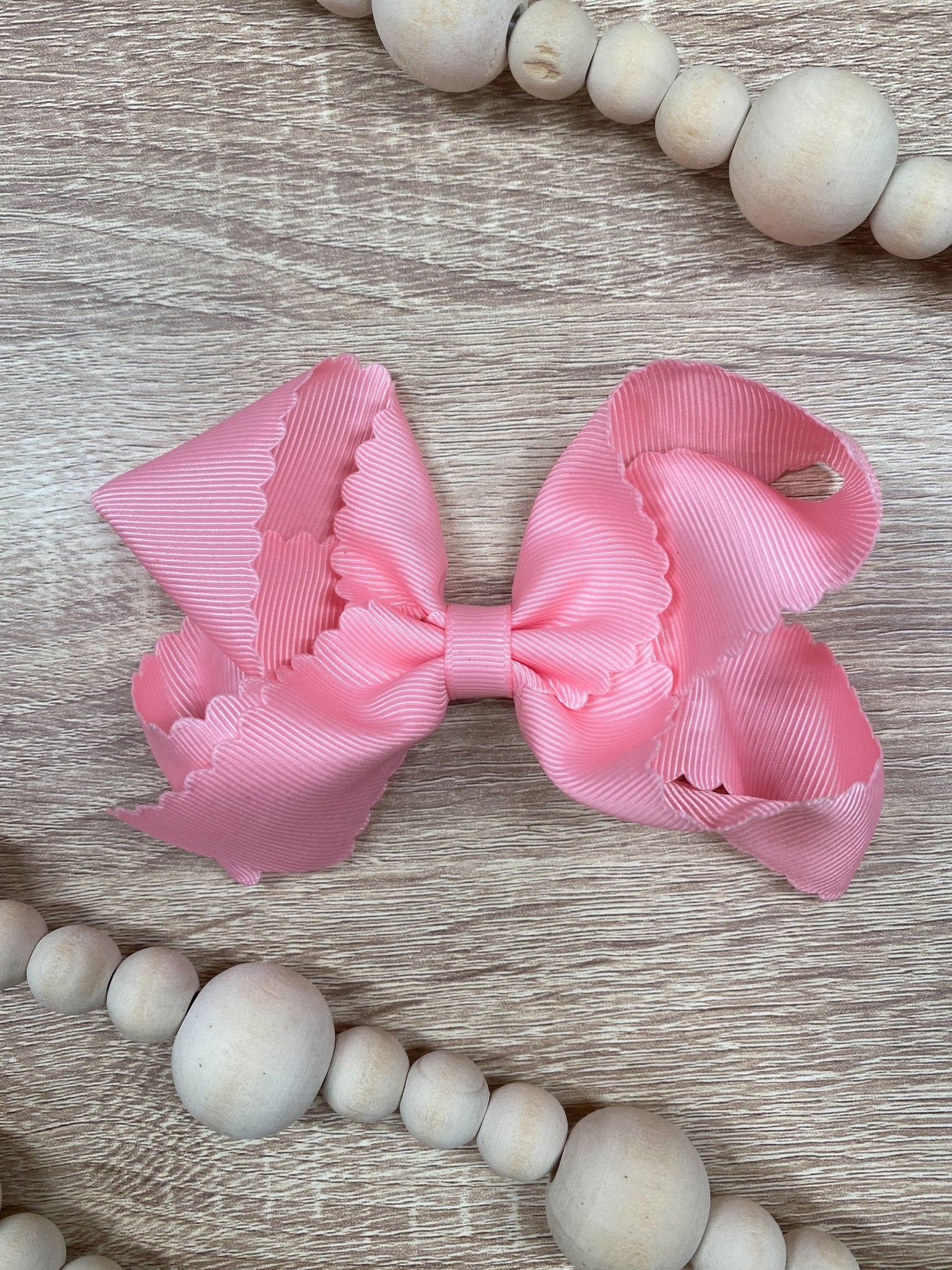 4.5" Classic Scalloped Hair Bow | Clip or Headband - Image 18