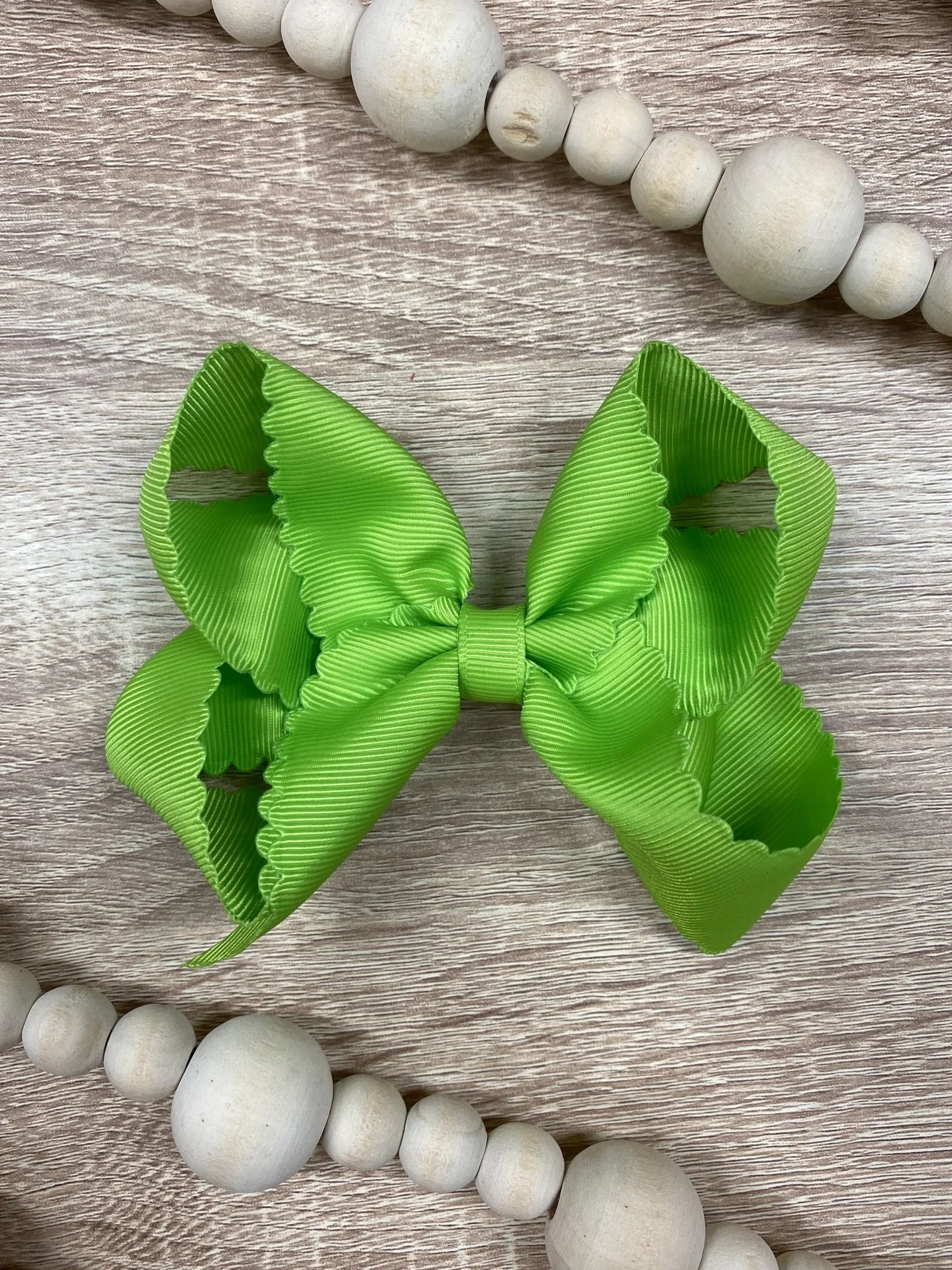 4.5" Classic Scalloped Hair Bow | Clip or Headband - Image 20