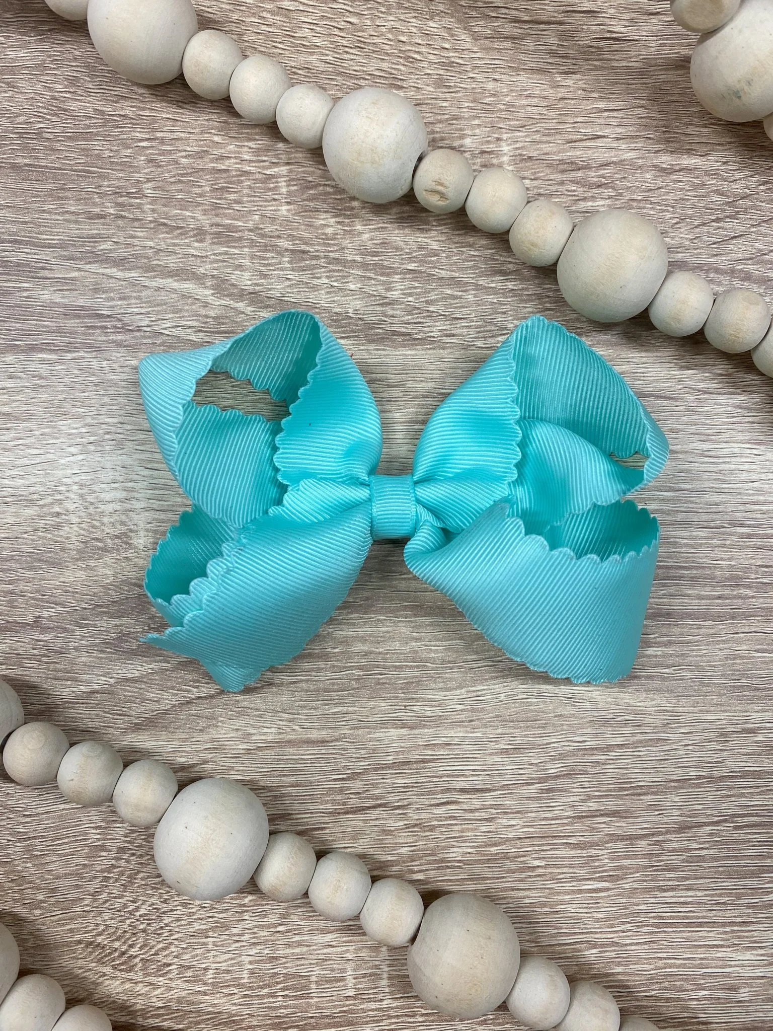 4.5" Classic Scalloped Hair Bow | Clip or Headband - Image 22