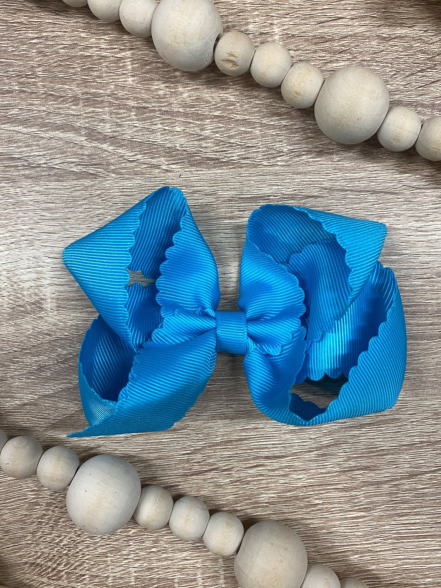 4.5" Classic Scalloped Hair Bow | Clip or Headband - Image 23