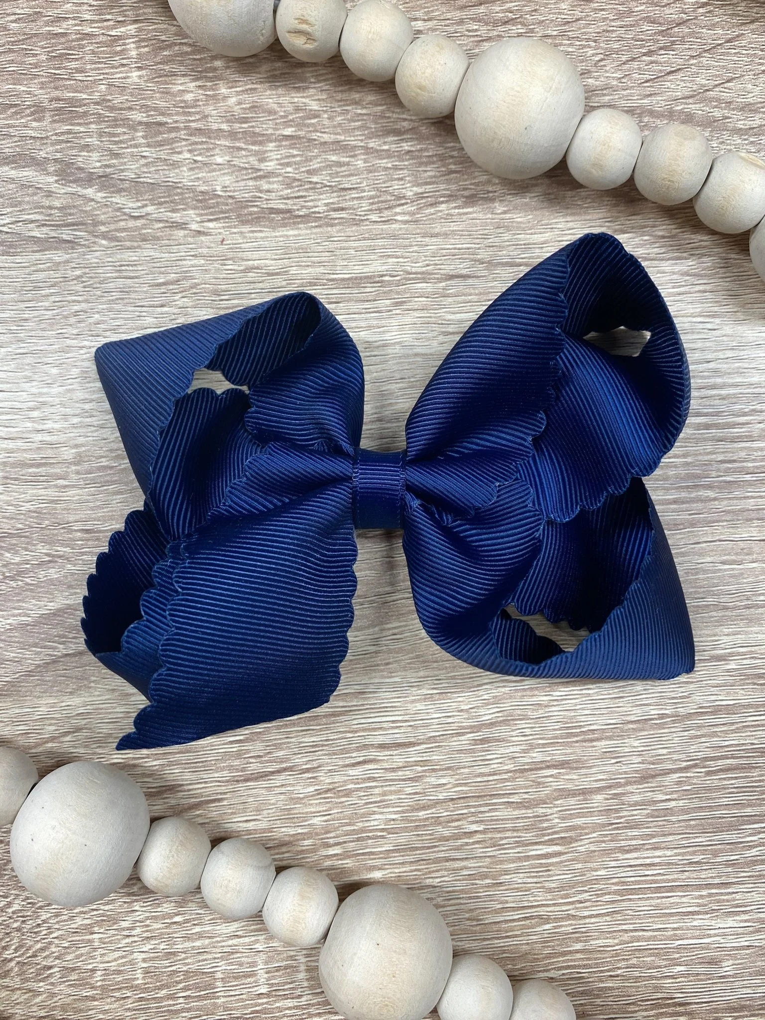 4.5" Classic Scalloped Hair Bow | Clip or Headband - Image 24
