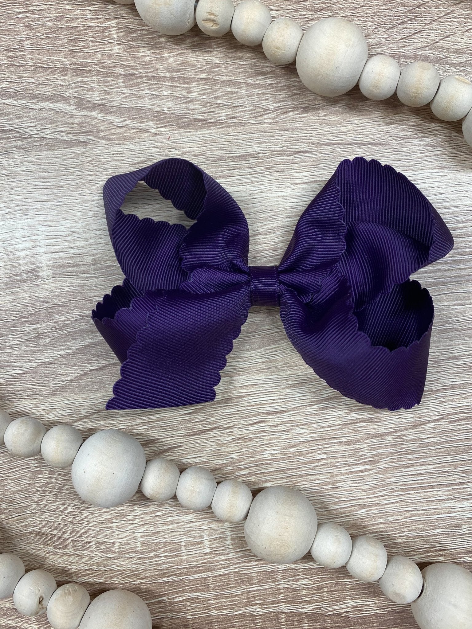4.5" Classic Scalloped Hair Bow | Clip or Headband - Image 26