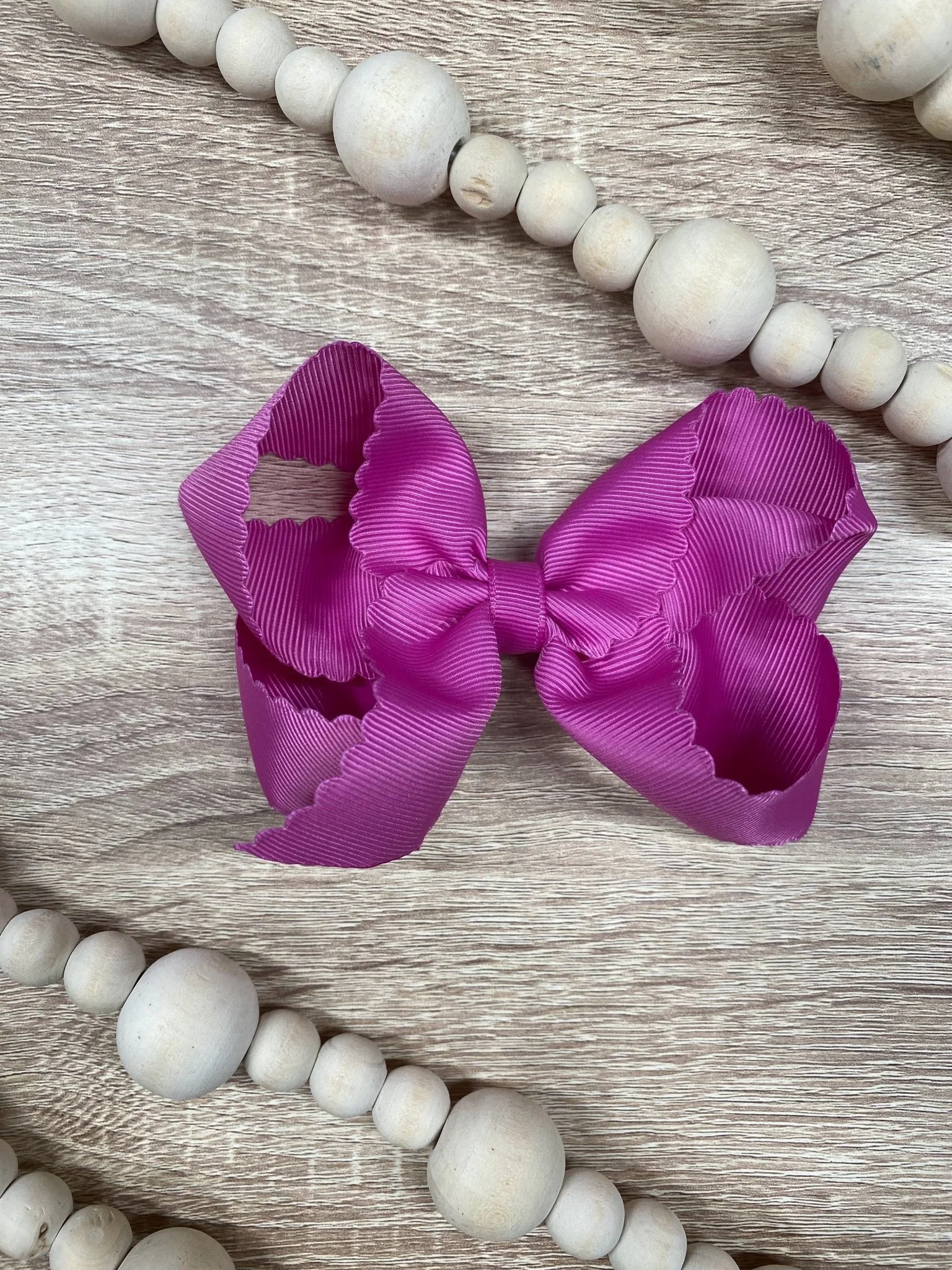 4.5" Classic Scalloped Hair Bow | Clip or Headband - Image 29
