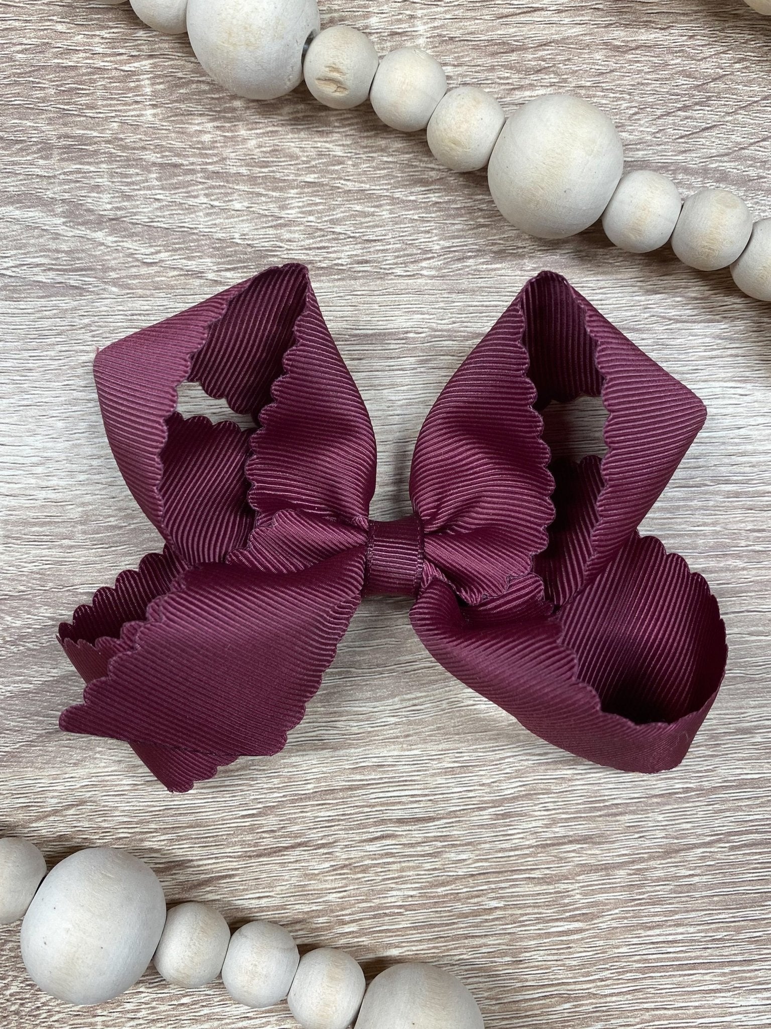 4.5" Classic Scalloped Hair Bow | Clip or Headband - Image 30