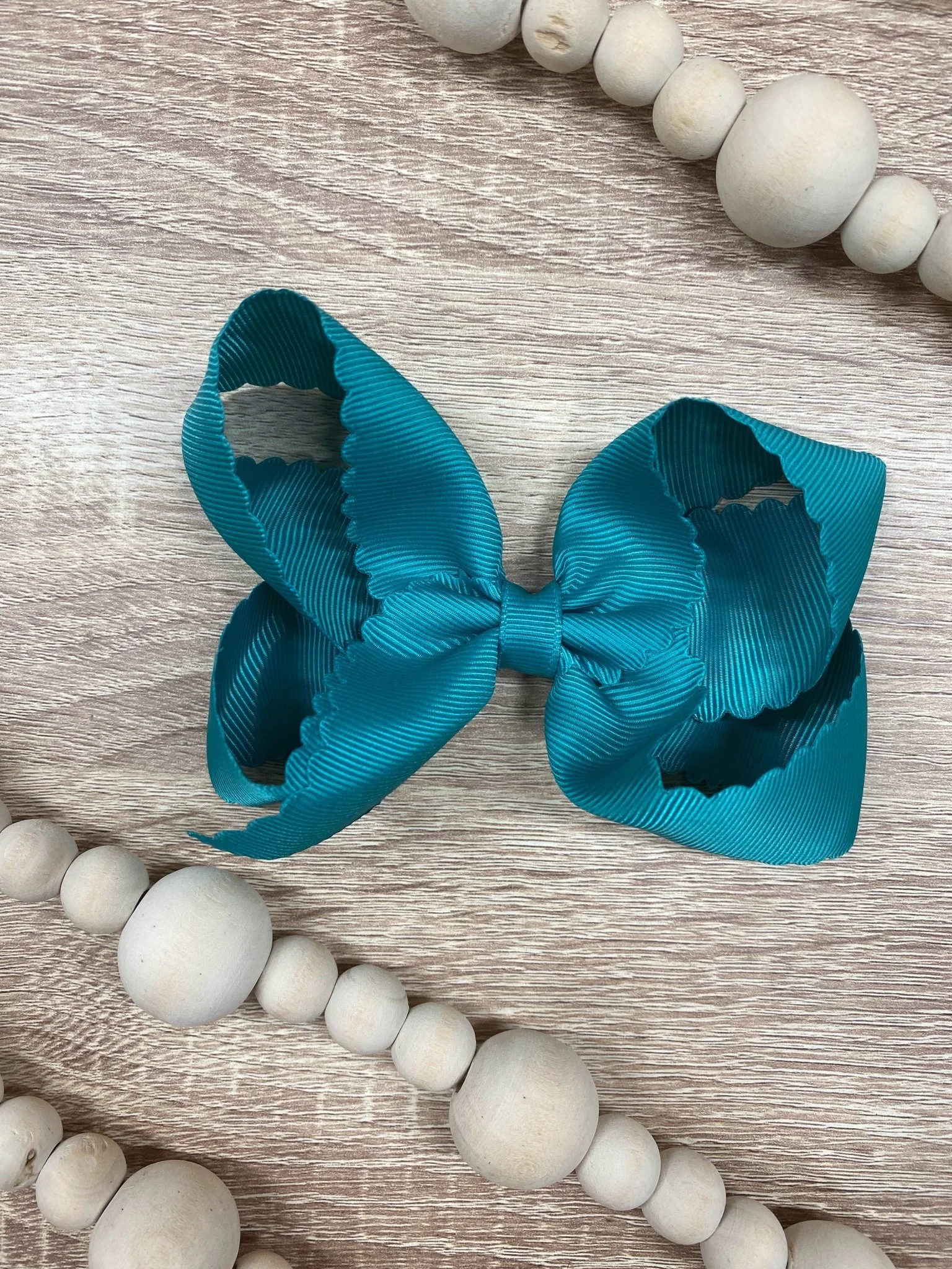 4.5" Classic Scalloped Hair Bow | Clip or Headband - Image 34