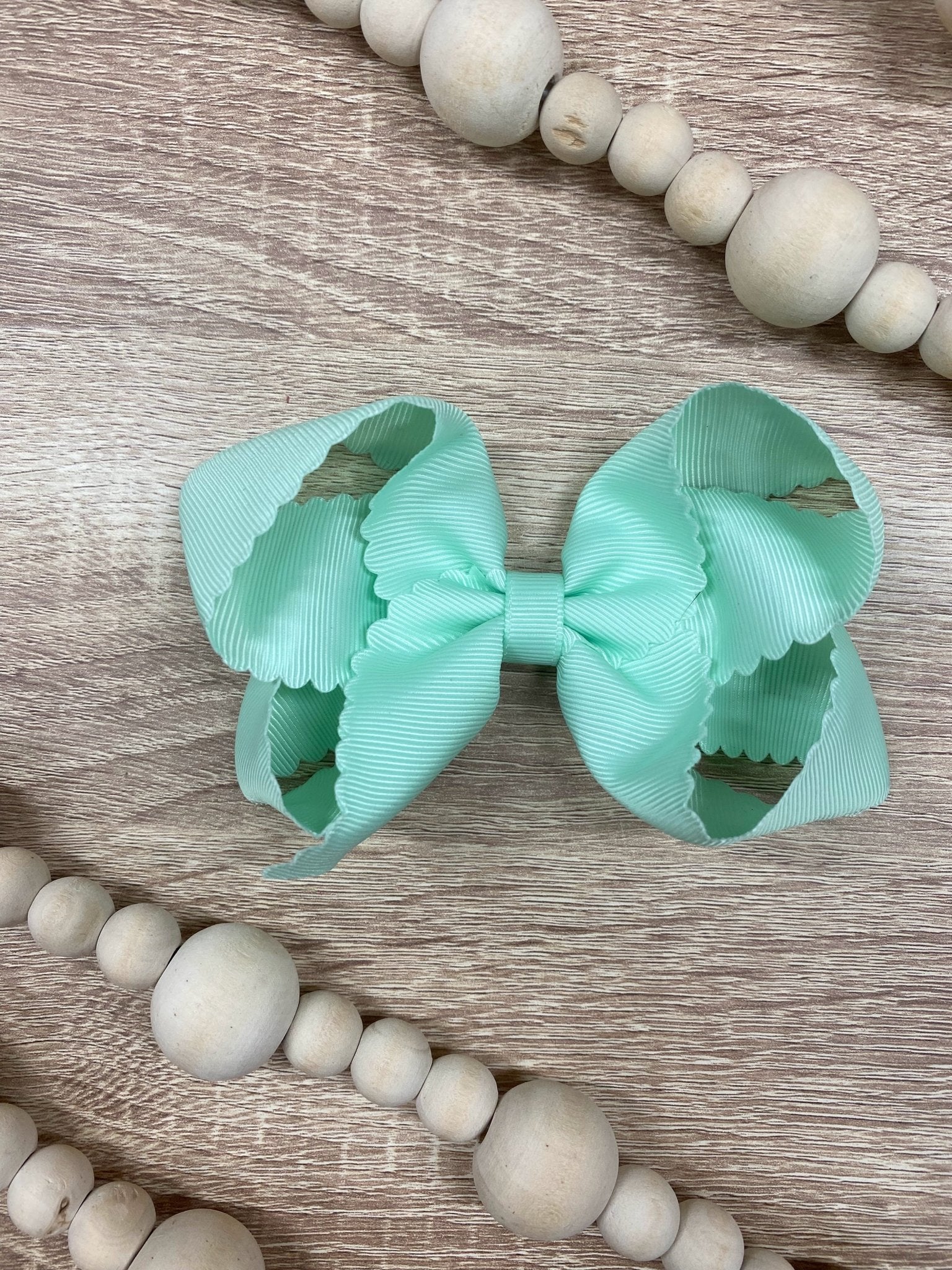4.5" Classic Scalloped Hair Bow | Clip or Headband - Image 35