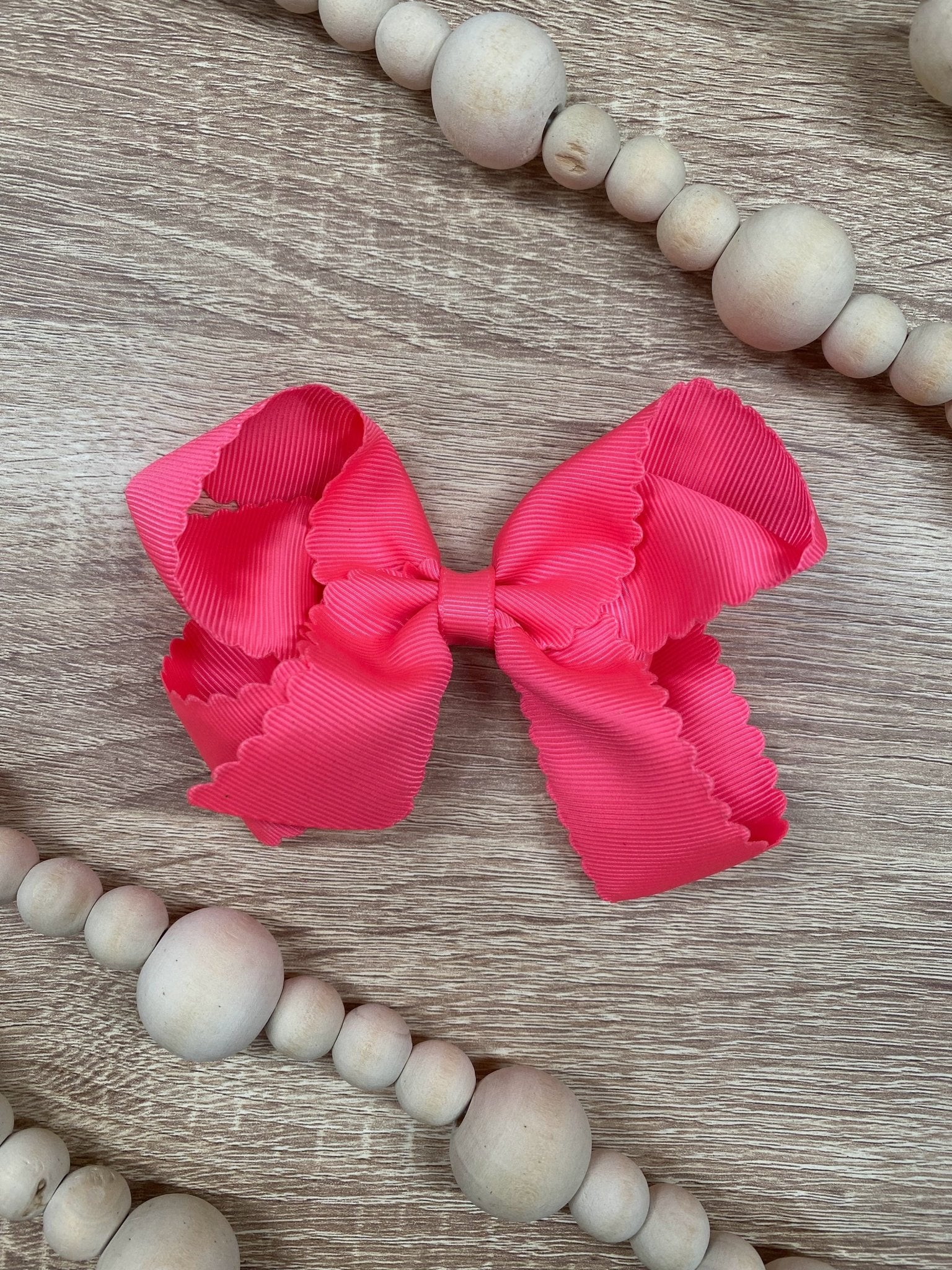 4.5" Classic Scalloped Hair Bow | Clip or Headband - Image 36