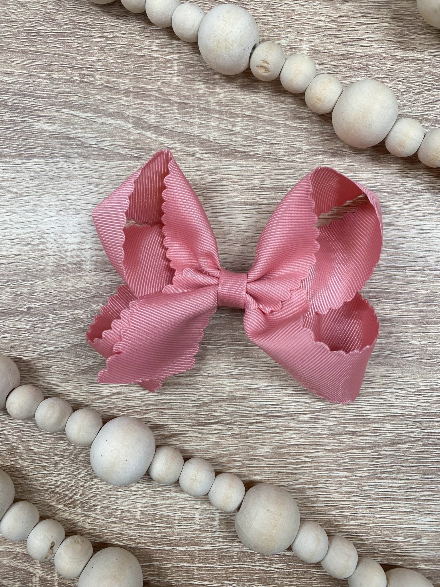 4.5" Classic Scalloped Hair Bow | Clip or Headband - Image 37