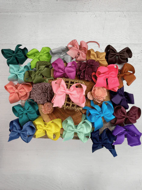 4.5" Classic Scalloped Hair Bow | Clip or Headband - Image 40