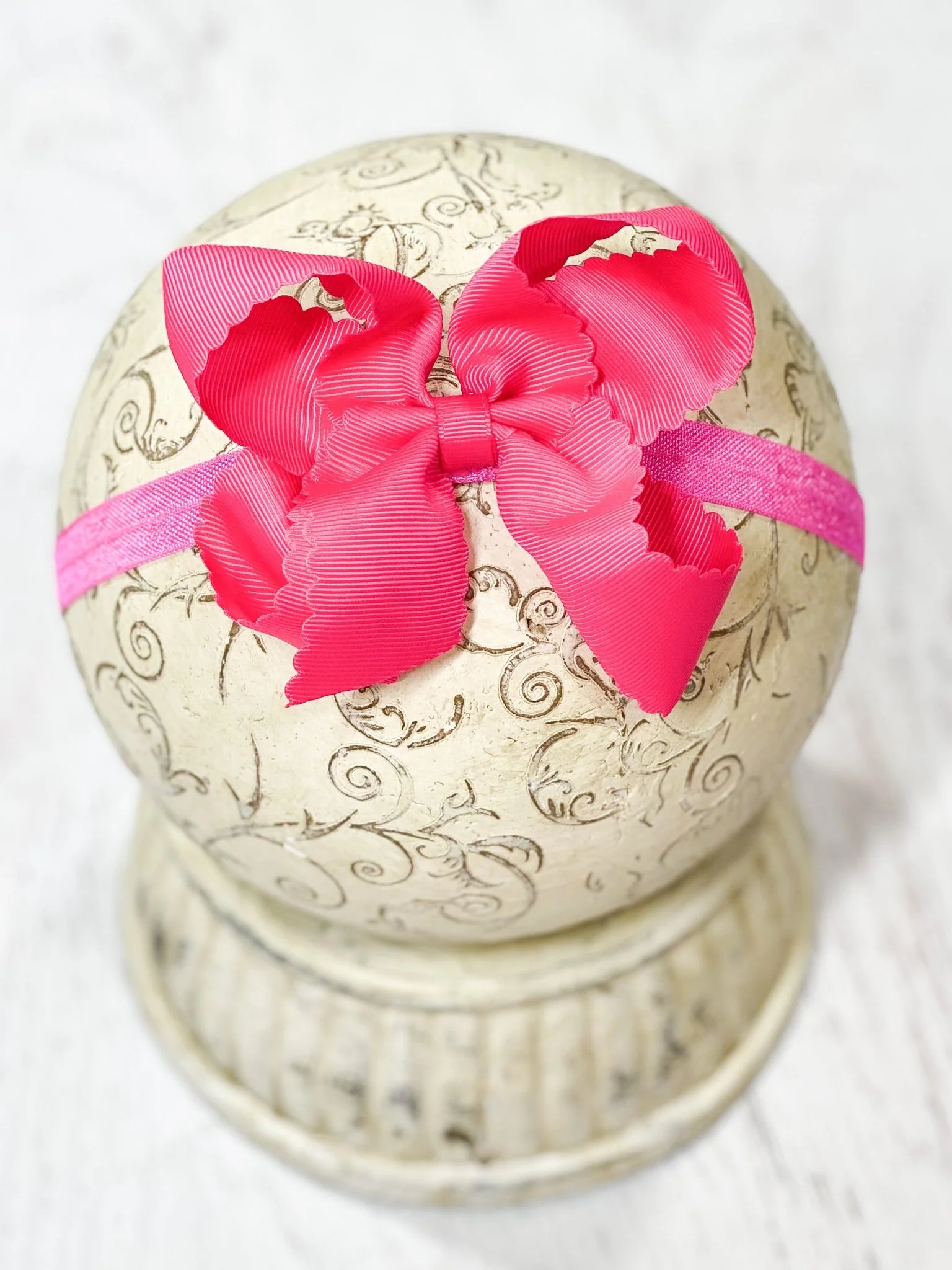 4.5" Classic Scalloped Hair Bow | Clip or Headband - Image 42