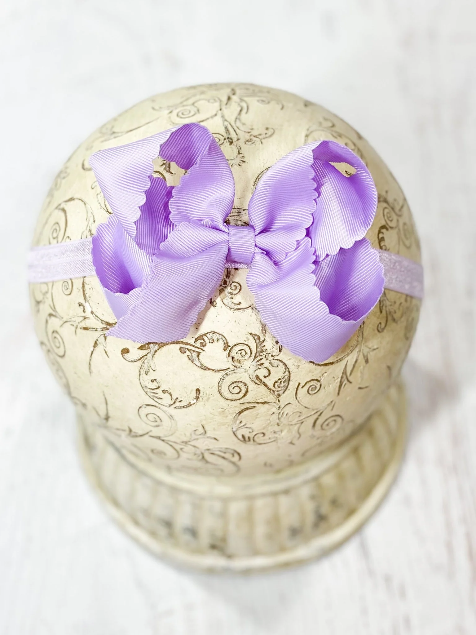 4.5" Classic Scalloped Hair Bow | Clip or Headband - Image 44