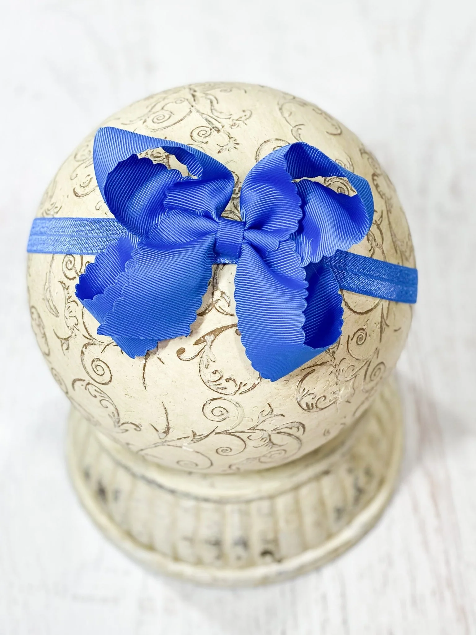 4.5" Classic Scalloped Hair Bow | Clip or Headband - Image 54