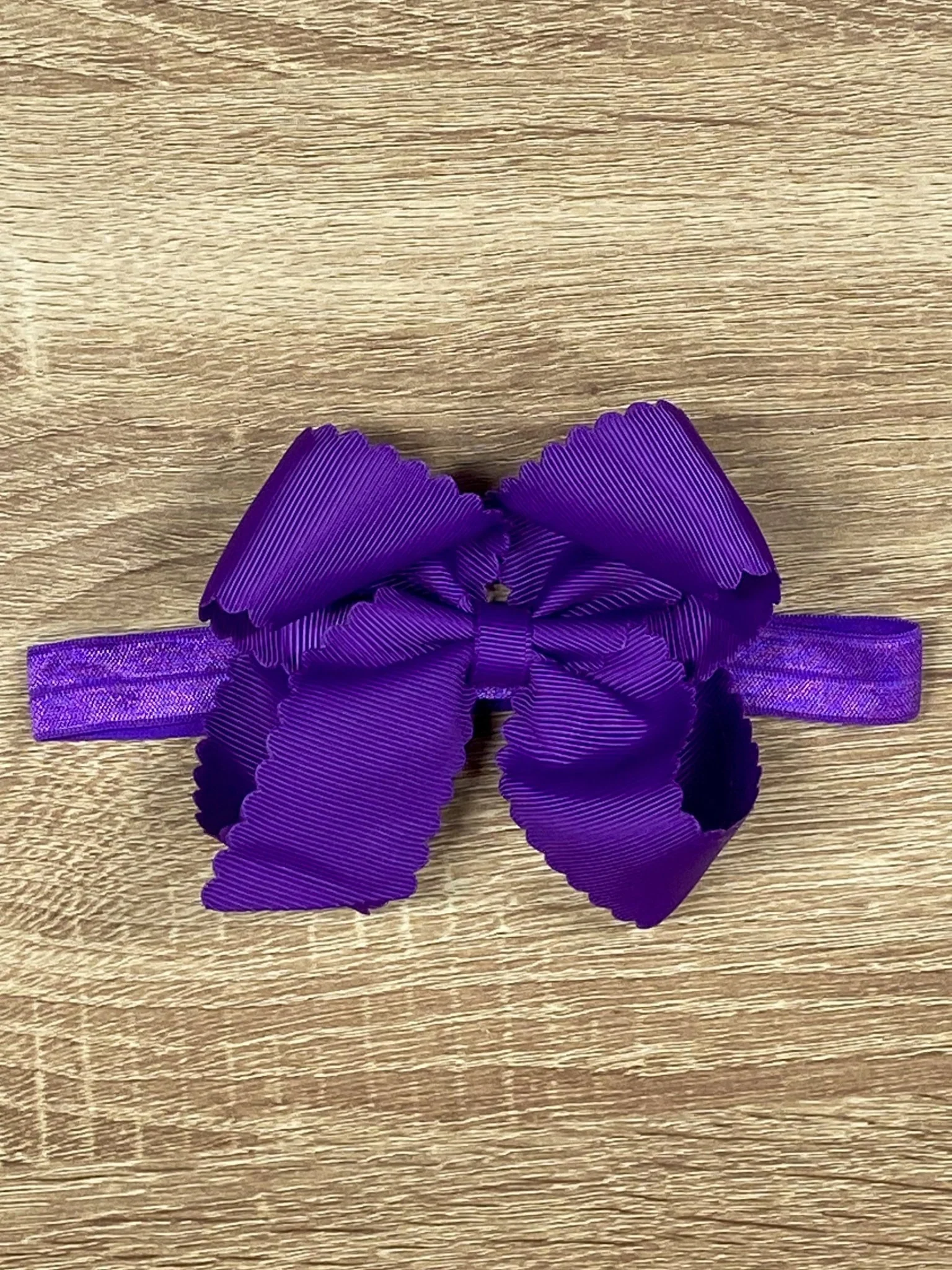 4.5" Classic Scalloped Hair Bow | Clip or Headband - Image 55