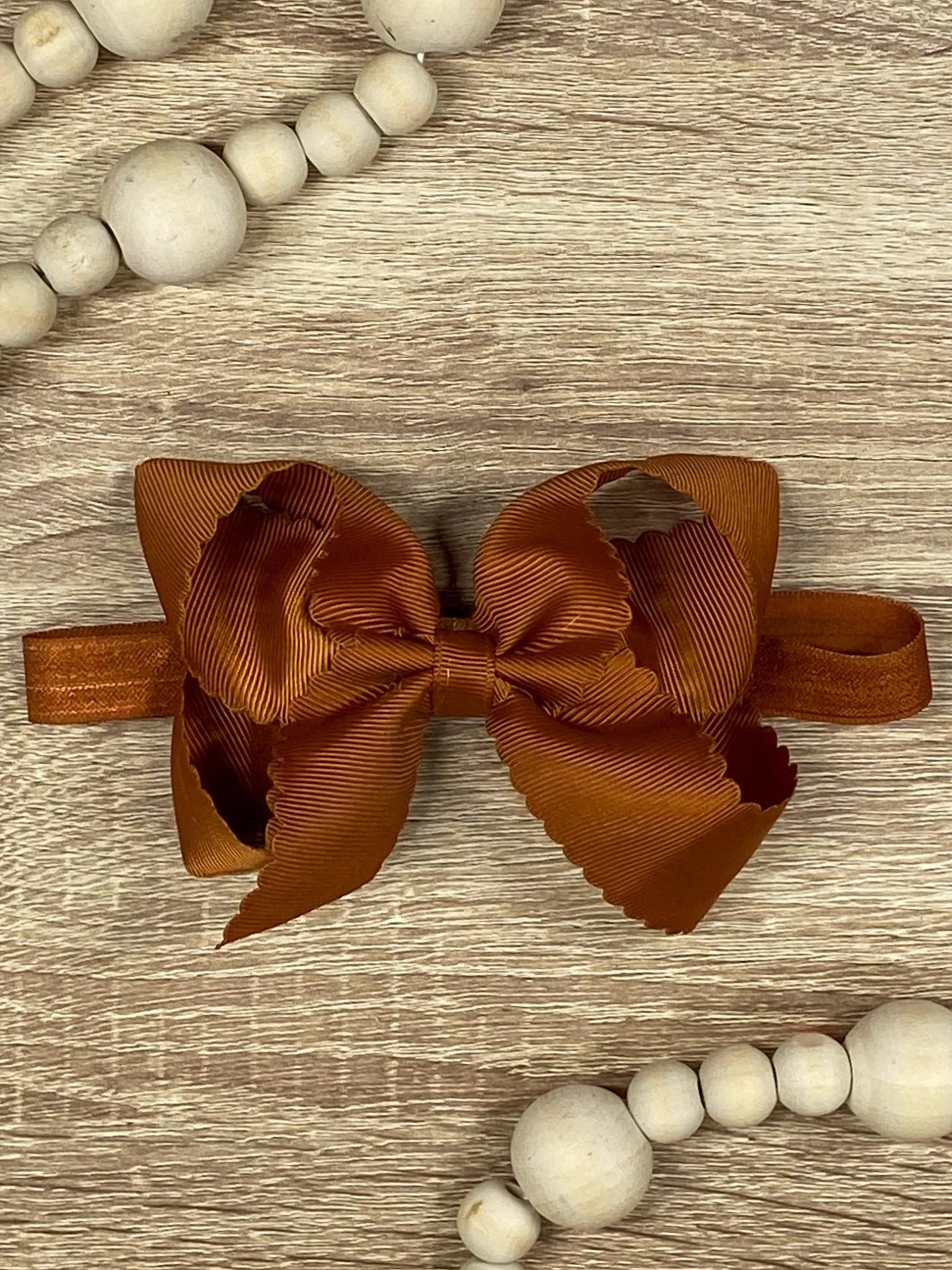 4.5" Classic Scalloped Hair Bow | Clip or Headband - Image 56