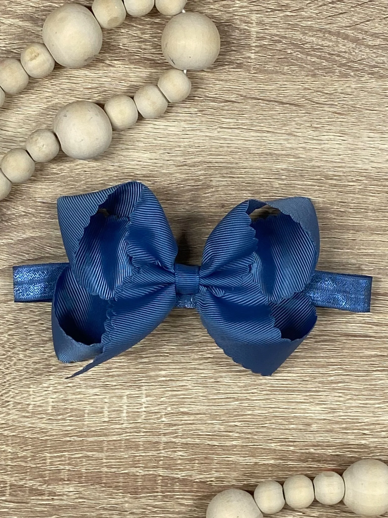 4.5" Classic Scalloped Hair Bow | Clip or Headband - Image 57