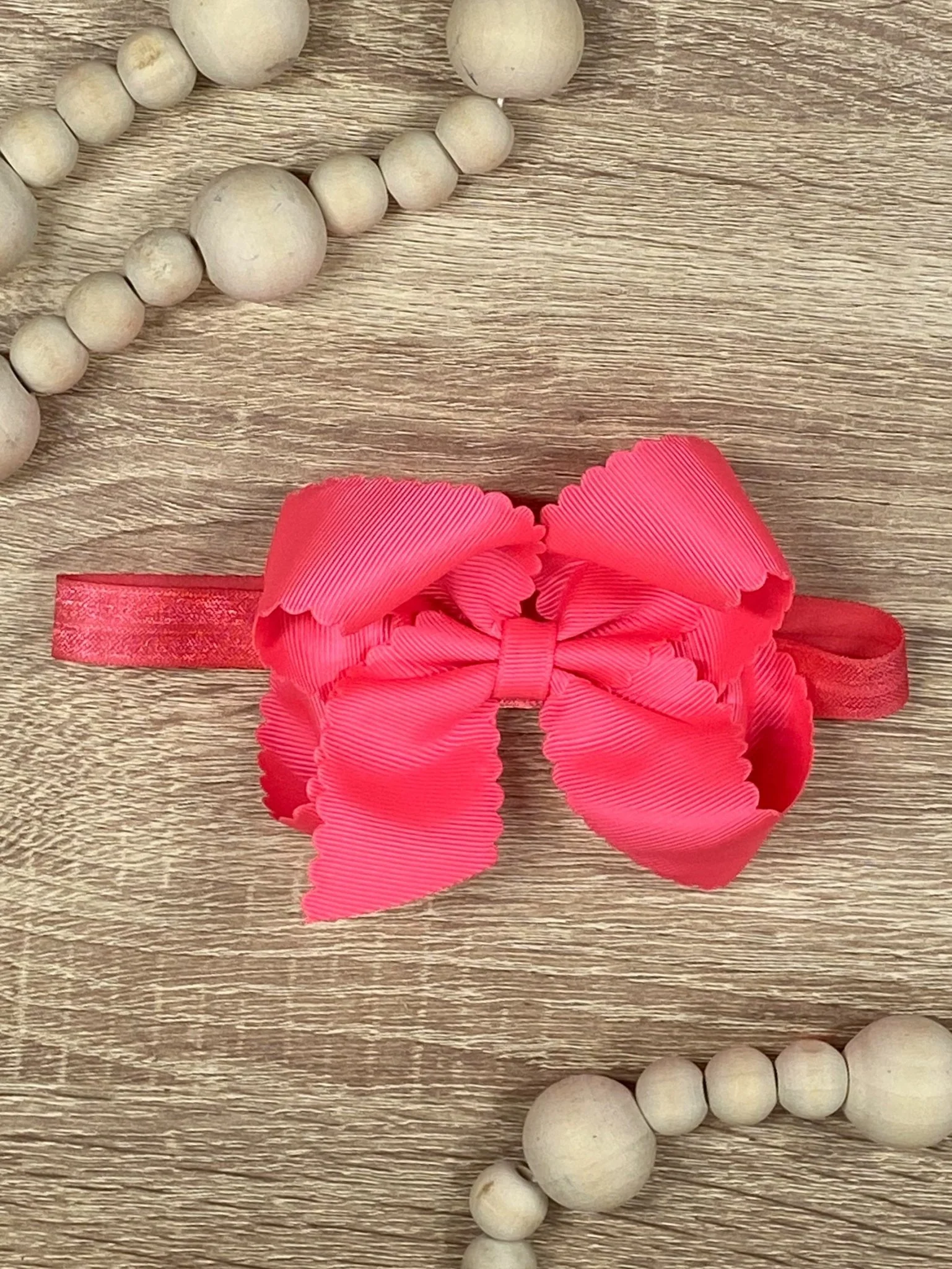 4.5" Classic Scalloped Hair Bow | Clip or Headband - Image 58