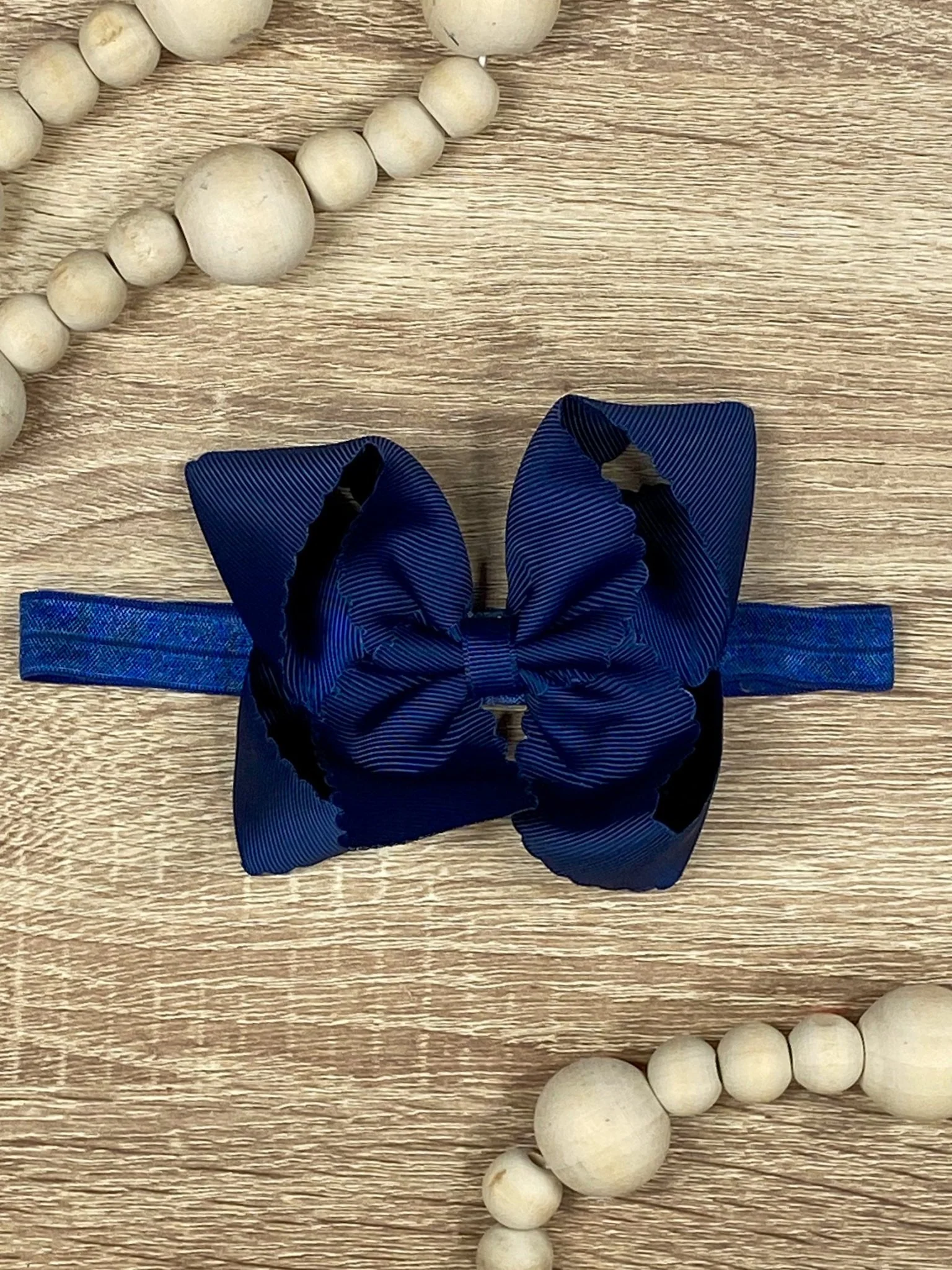 4.5" Classic Scalloped Hair Bow | Clip or Headband - Image 59