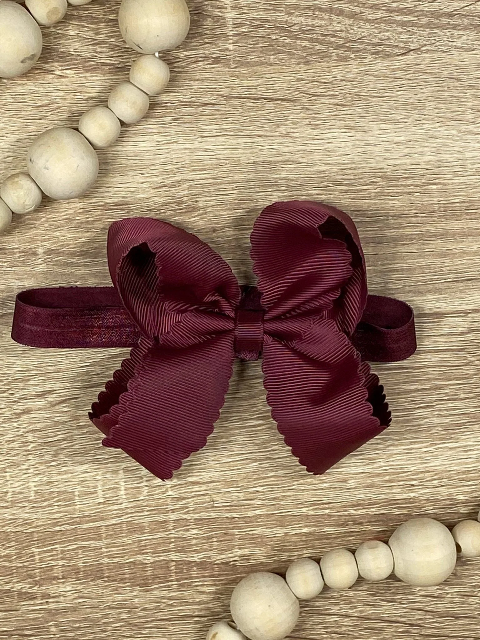 4.5" Classic Scalloped Hair Bow | Clip or Headband - Image 60