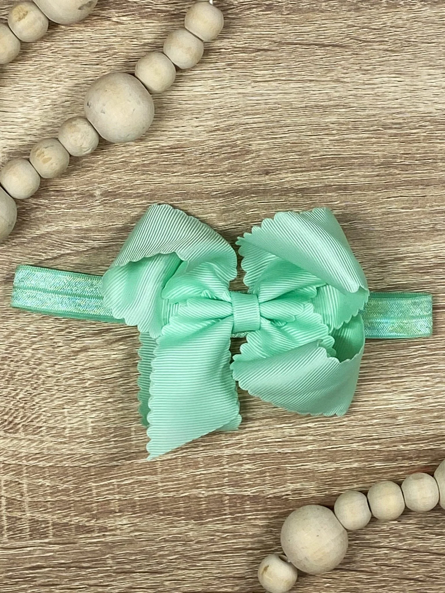 4.5" Classic Scalloped Hair Bow | Clip or Headband - Image 61