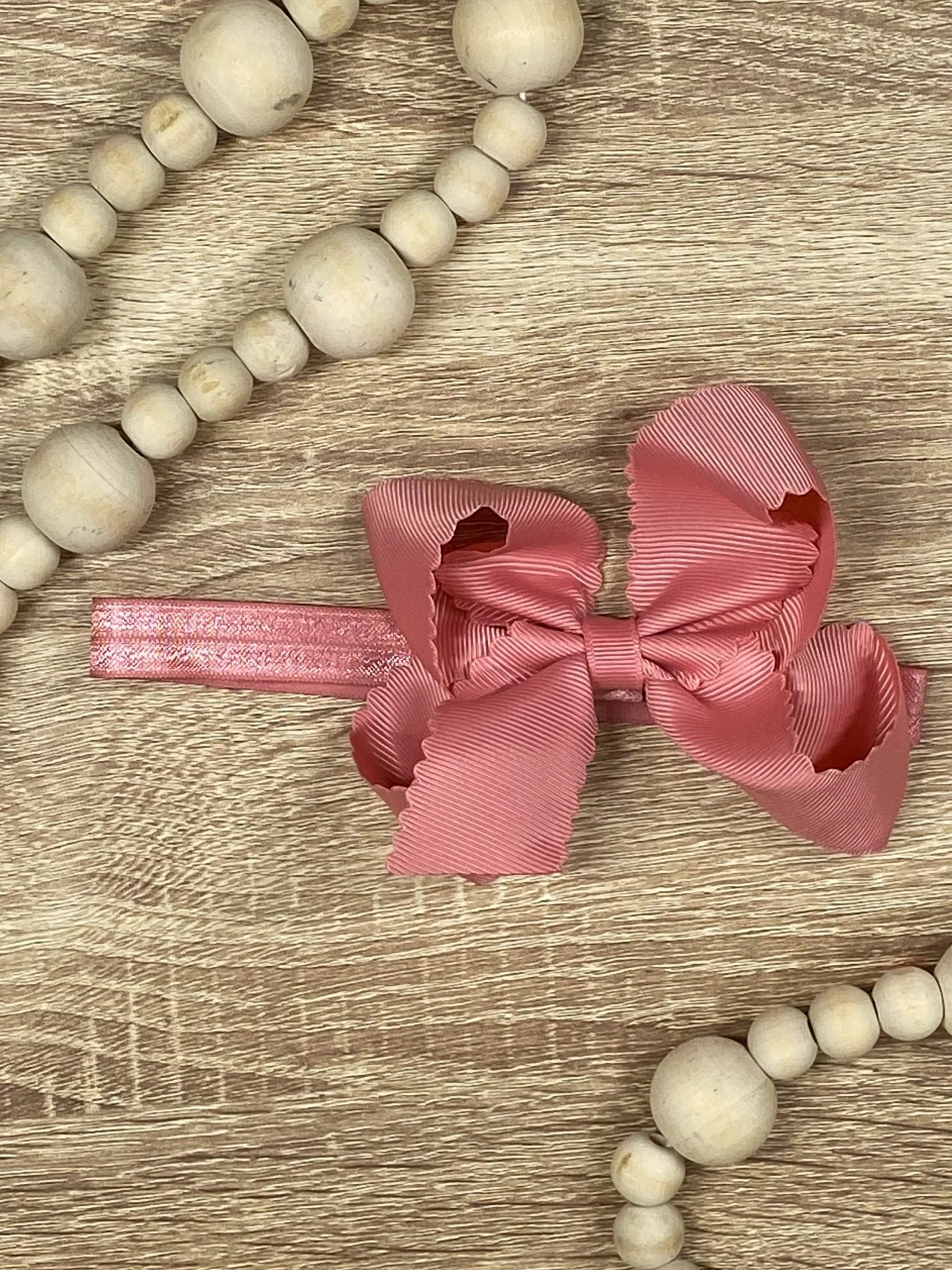 4.5" Classic Scalloped Hair Bow | Clip or Headband - Image 62