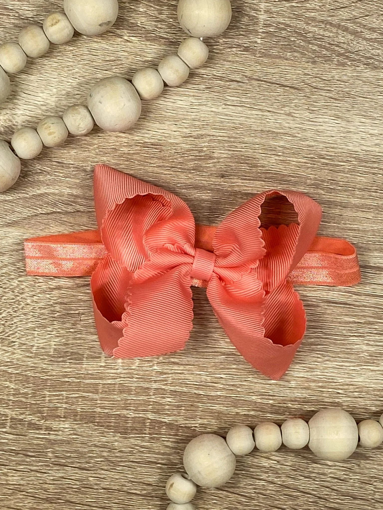 4.5" Classic Scalloped Hair Bow | Clip or Headband - Image 63