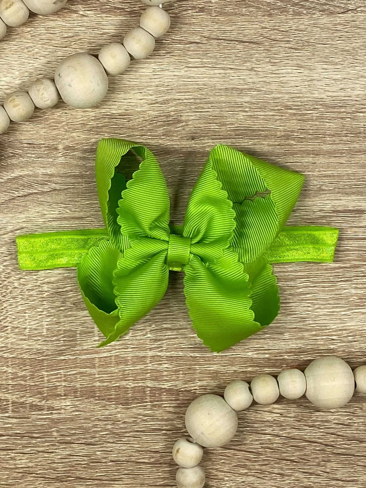 4.5" Classic Scalloped Hair Bow | Clip or Headband - Image 64