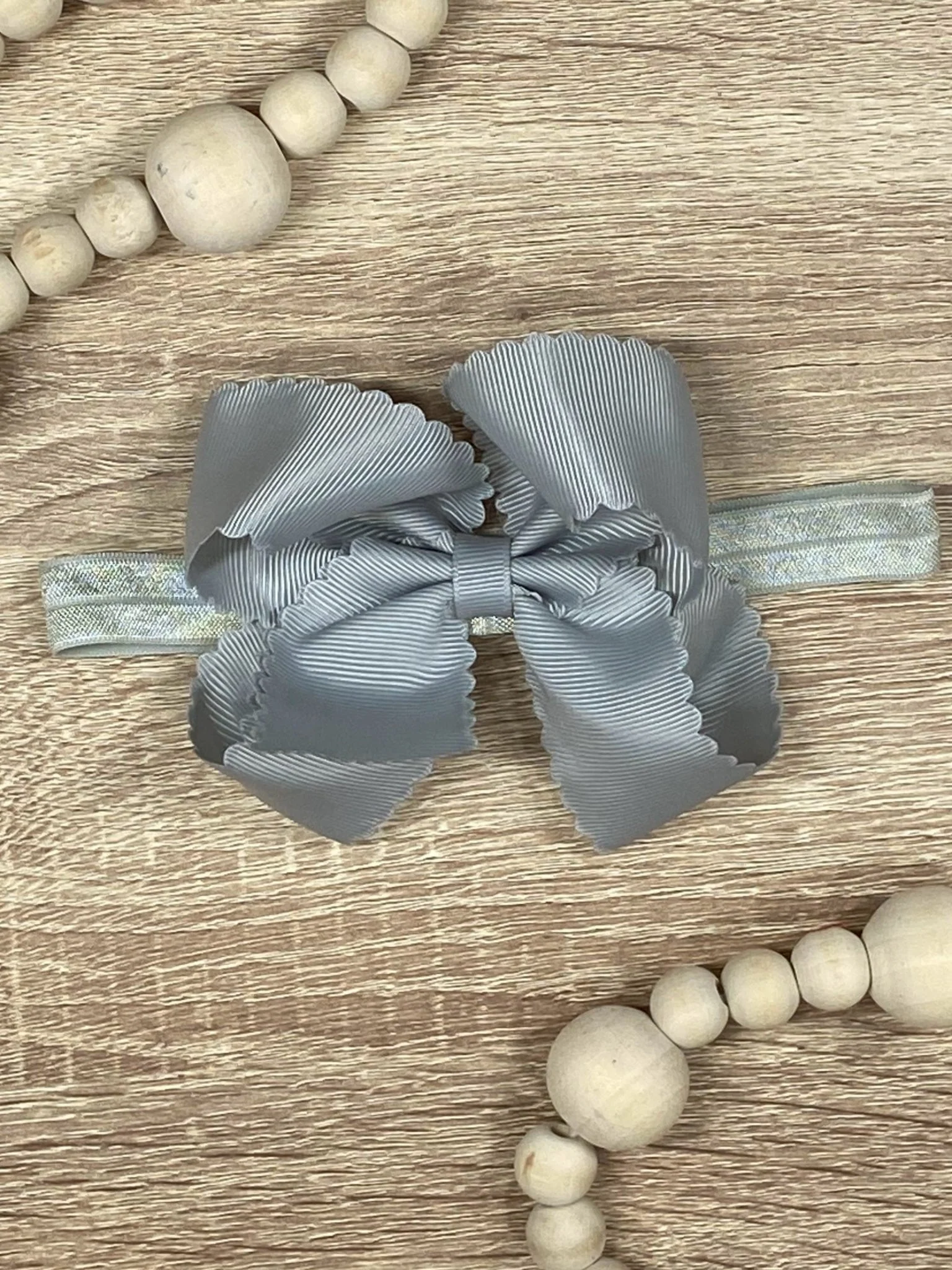 4.5" Classic Scalloped Hair Bow | Clip or Headband - Image 66