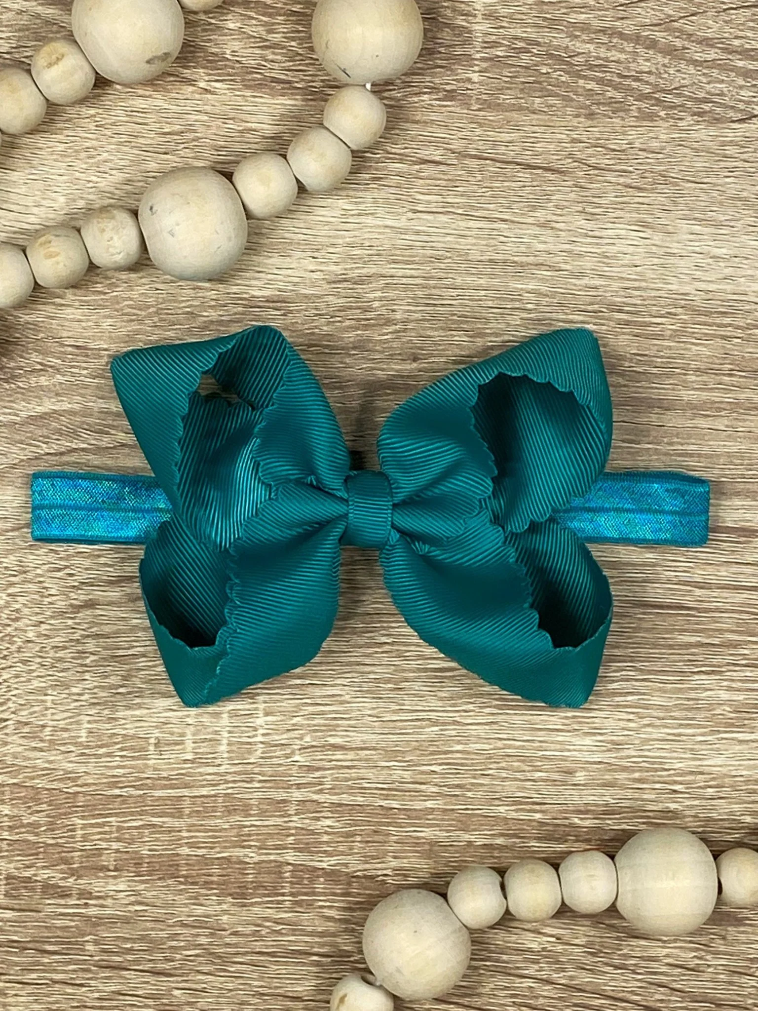4.5" Classic Scalloped Hair Bow | Clip or Headband - Image 69