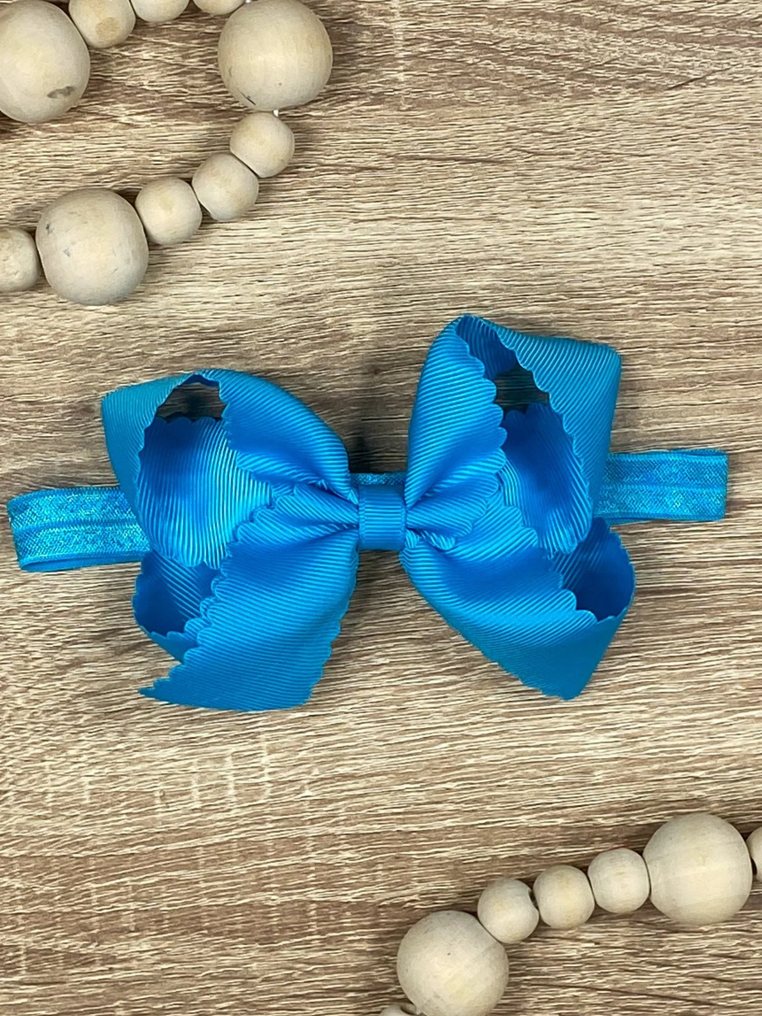 4.5" Classic Scalloped Hair Bow | Clip or Headband - Image 72