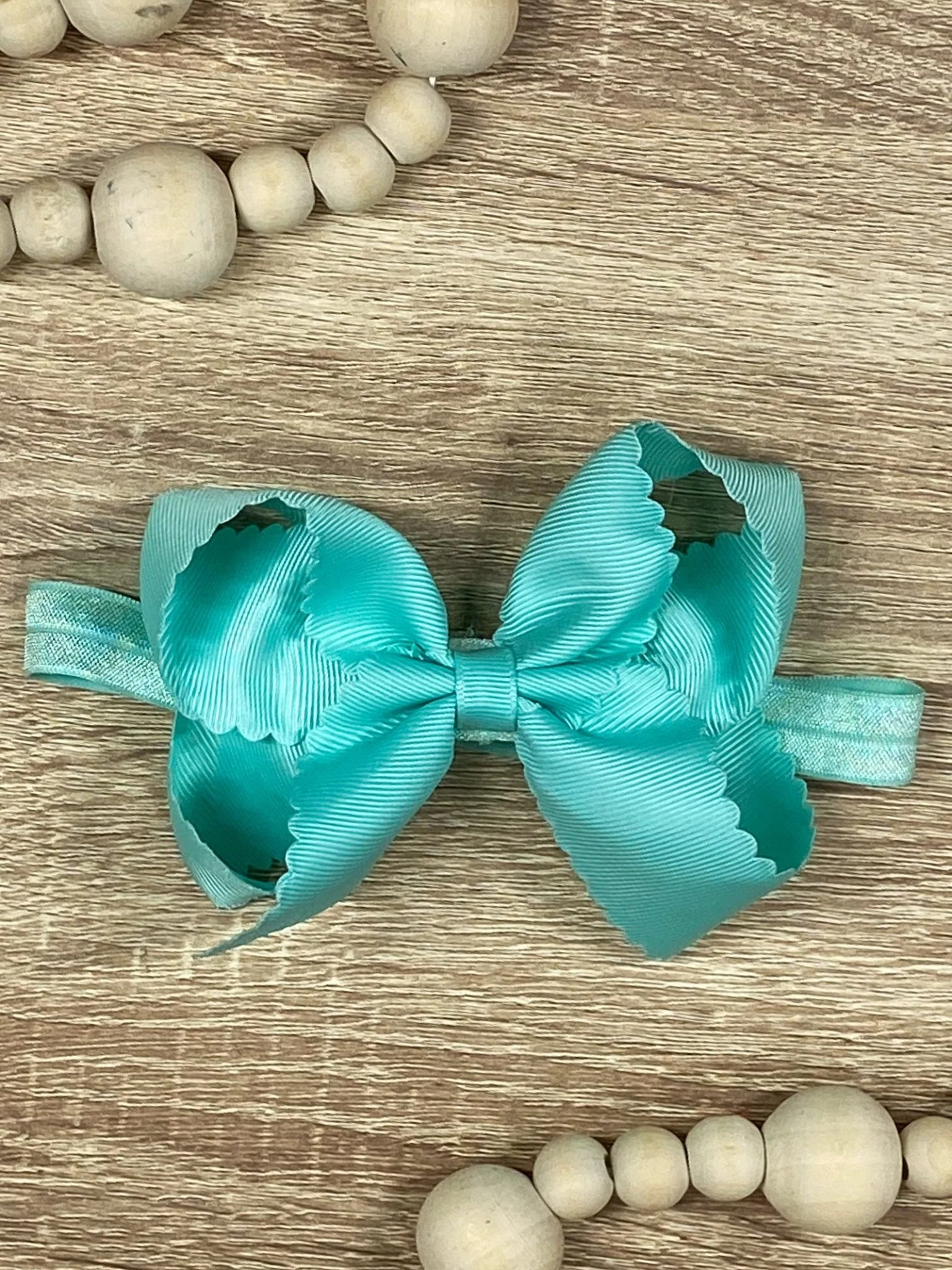 4.5" Classic Scalloped Hair Bow | Clip or Headband - Image 73