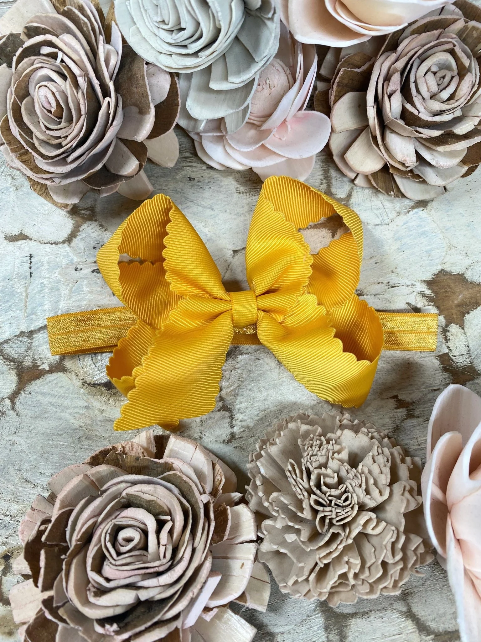 4.5" Classic Scalloped Hair Bow | Clip or Headband - Image 77