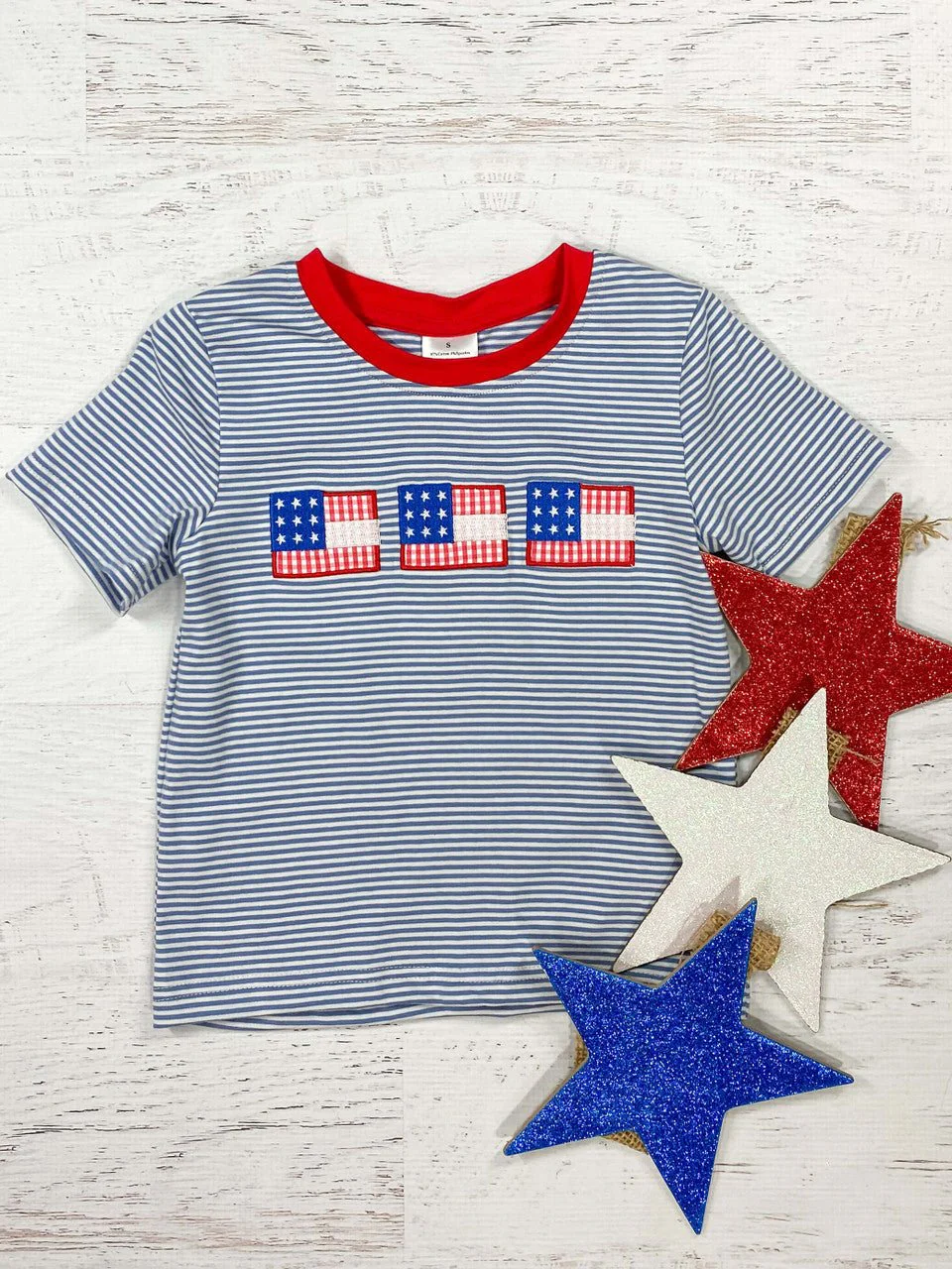 American Flag Embroidered Boys Top
