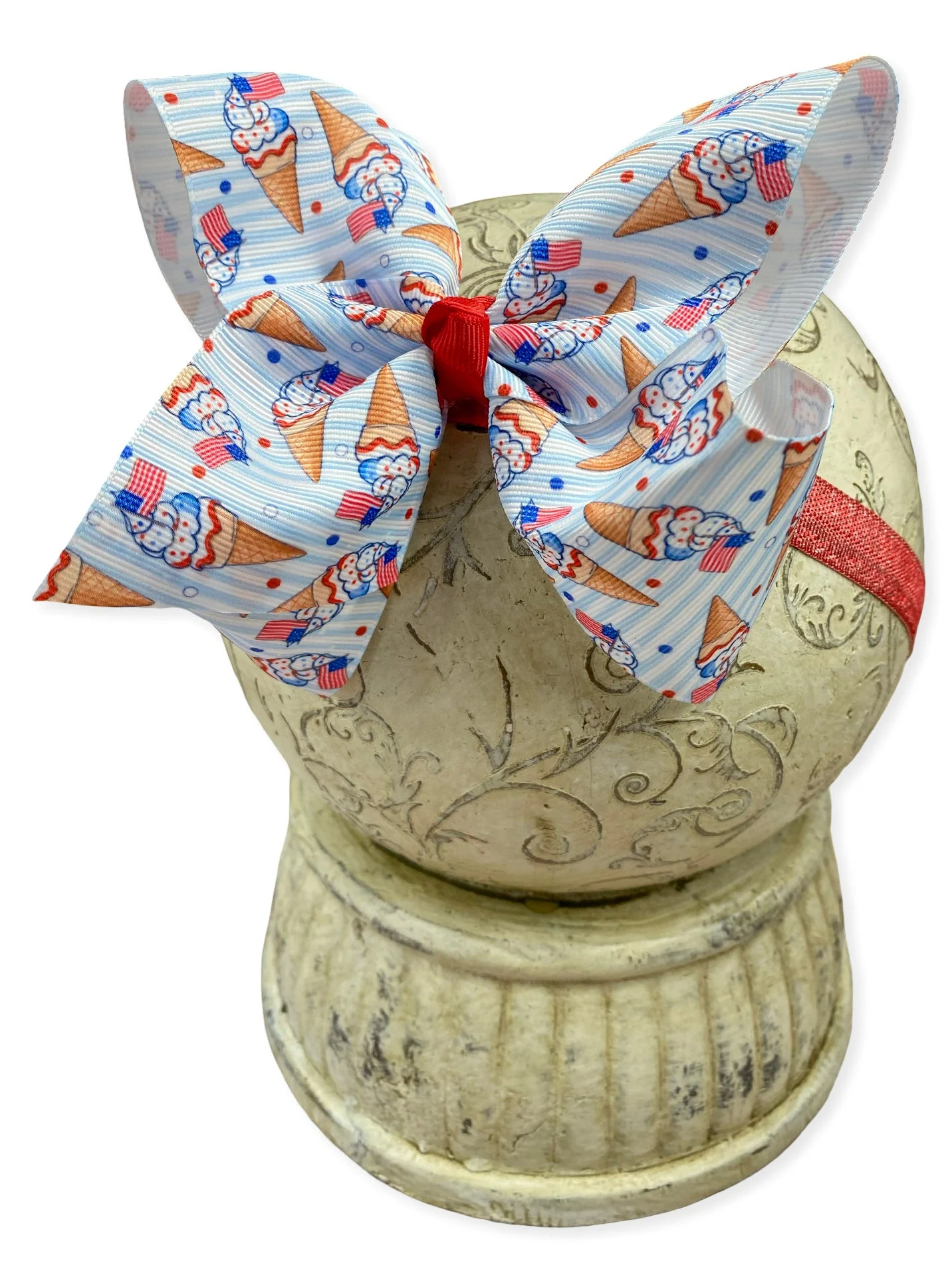 American Ice Cream Cones Hair Bow | Clip or Headband - Image 4