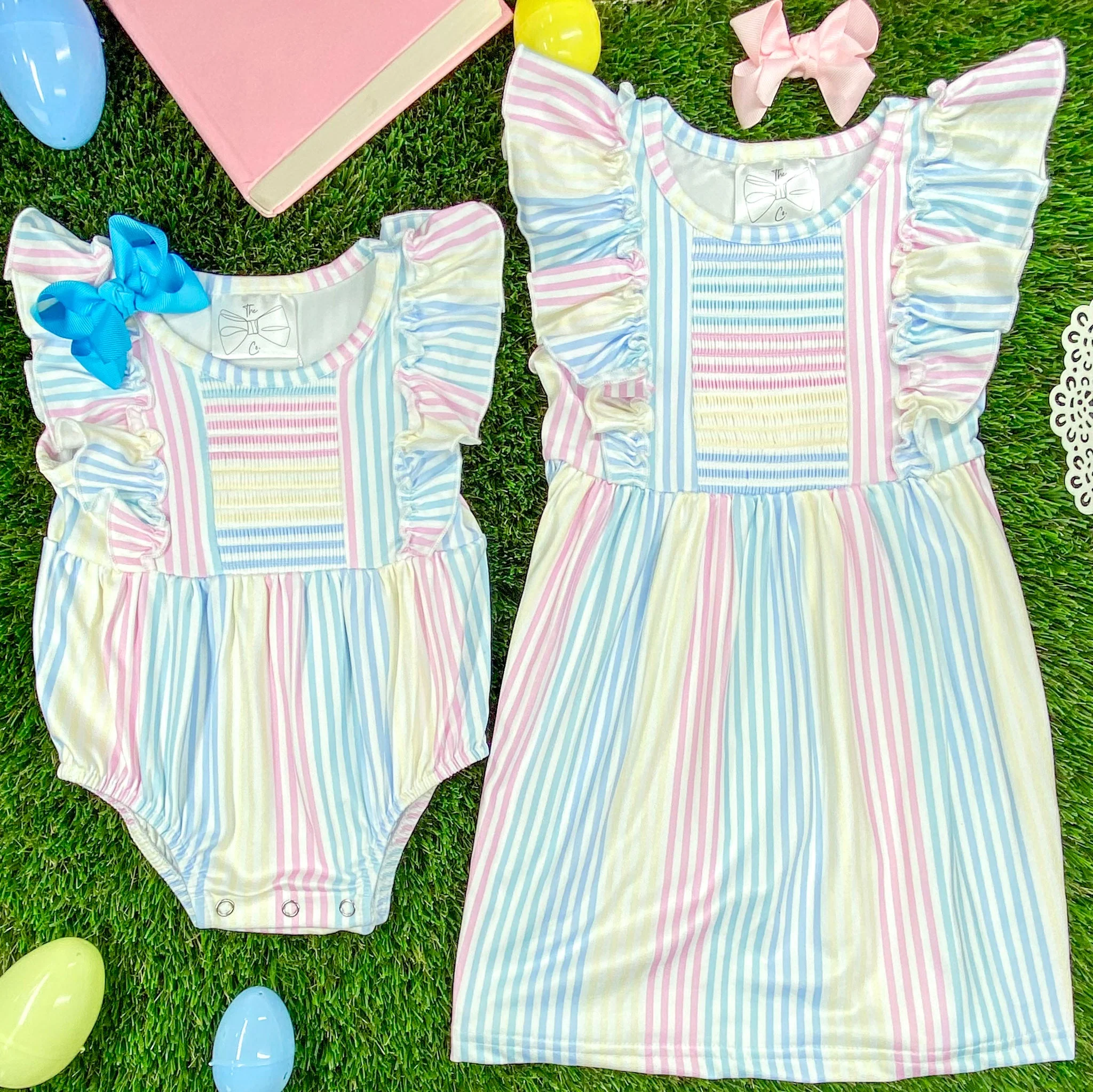 Classic Stripes Girls Infant Romper - Image 4