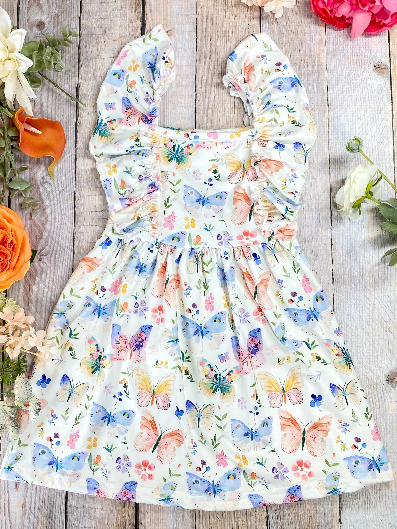Girls Butterfly Garden Twirl Dress - Image 2
