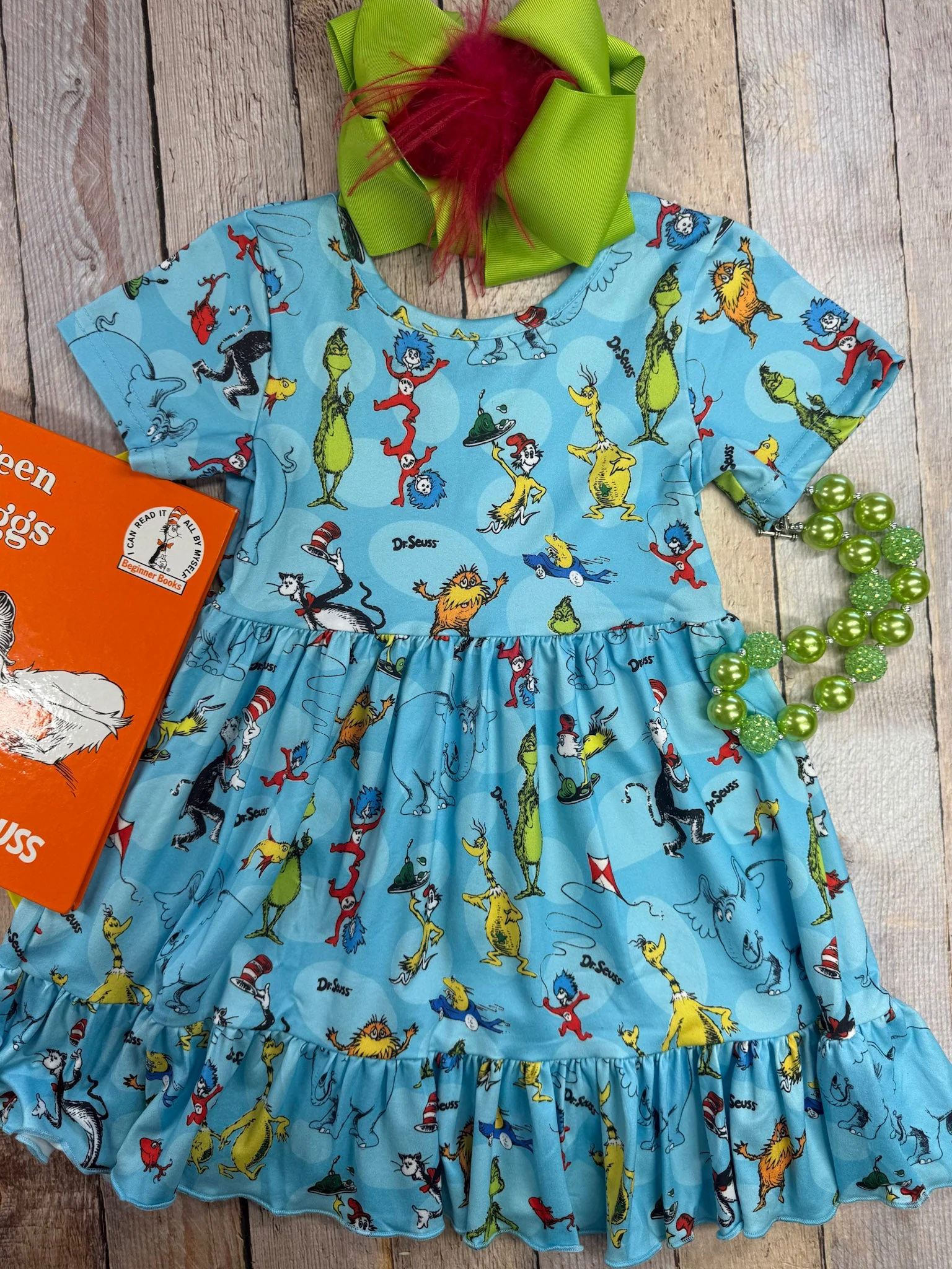 Blue Seuss Crew Twirl Dress - Image 3