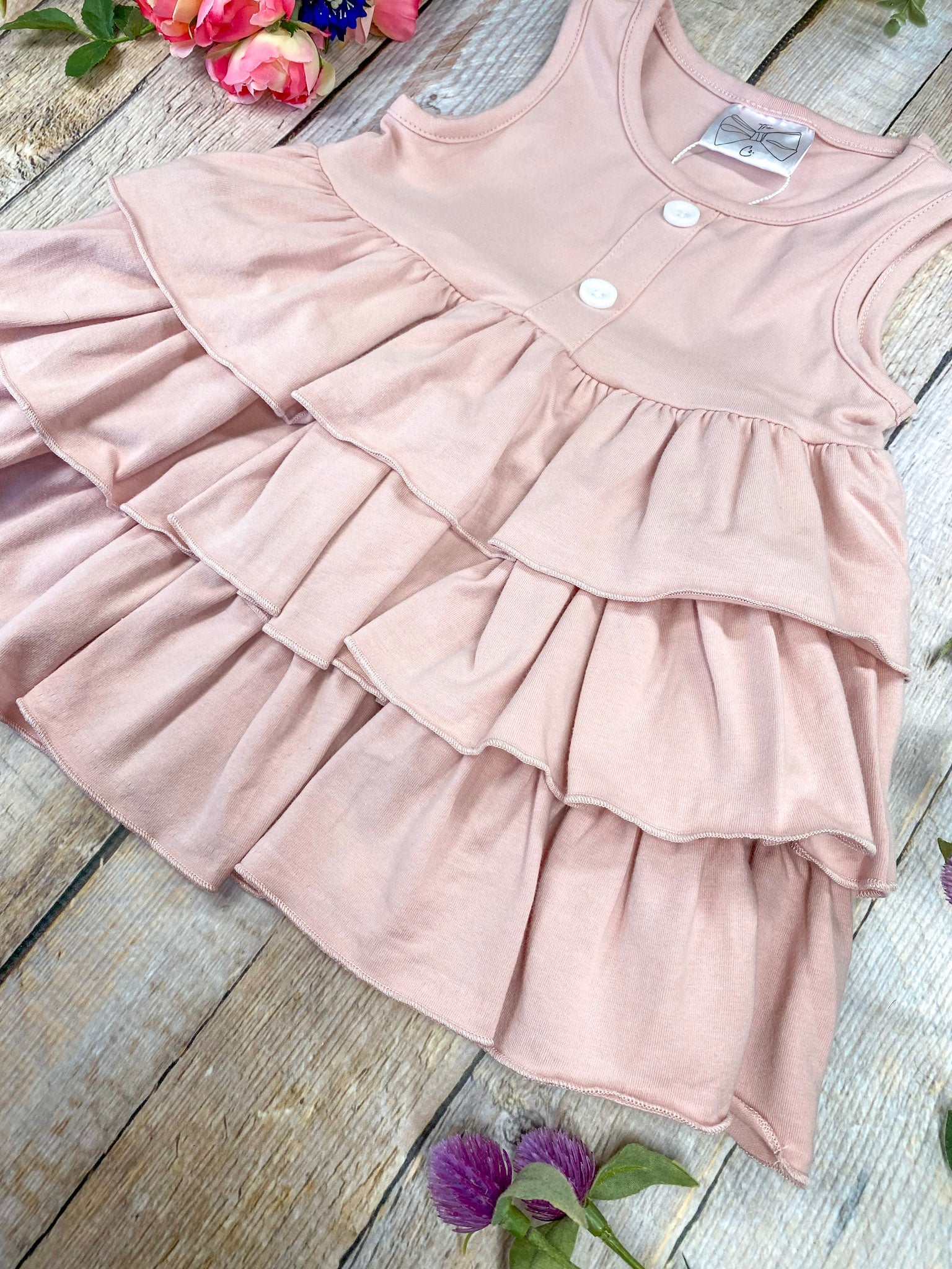 Dusty Rose Ruffles & Butterfly Leggings Set - Image 5