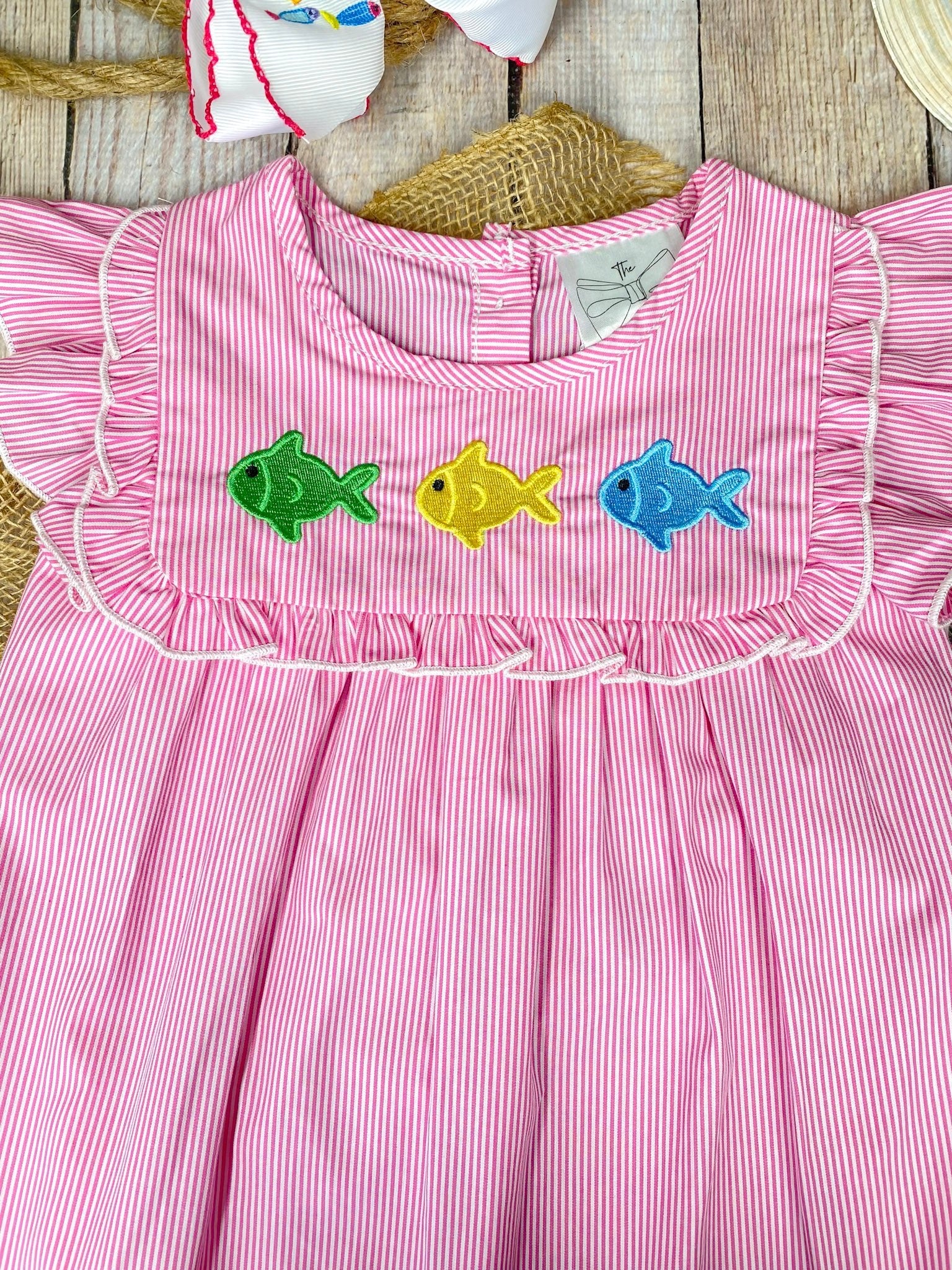 Under the Sea Fish Embroidered Girls Dress - Image 3