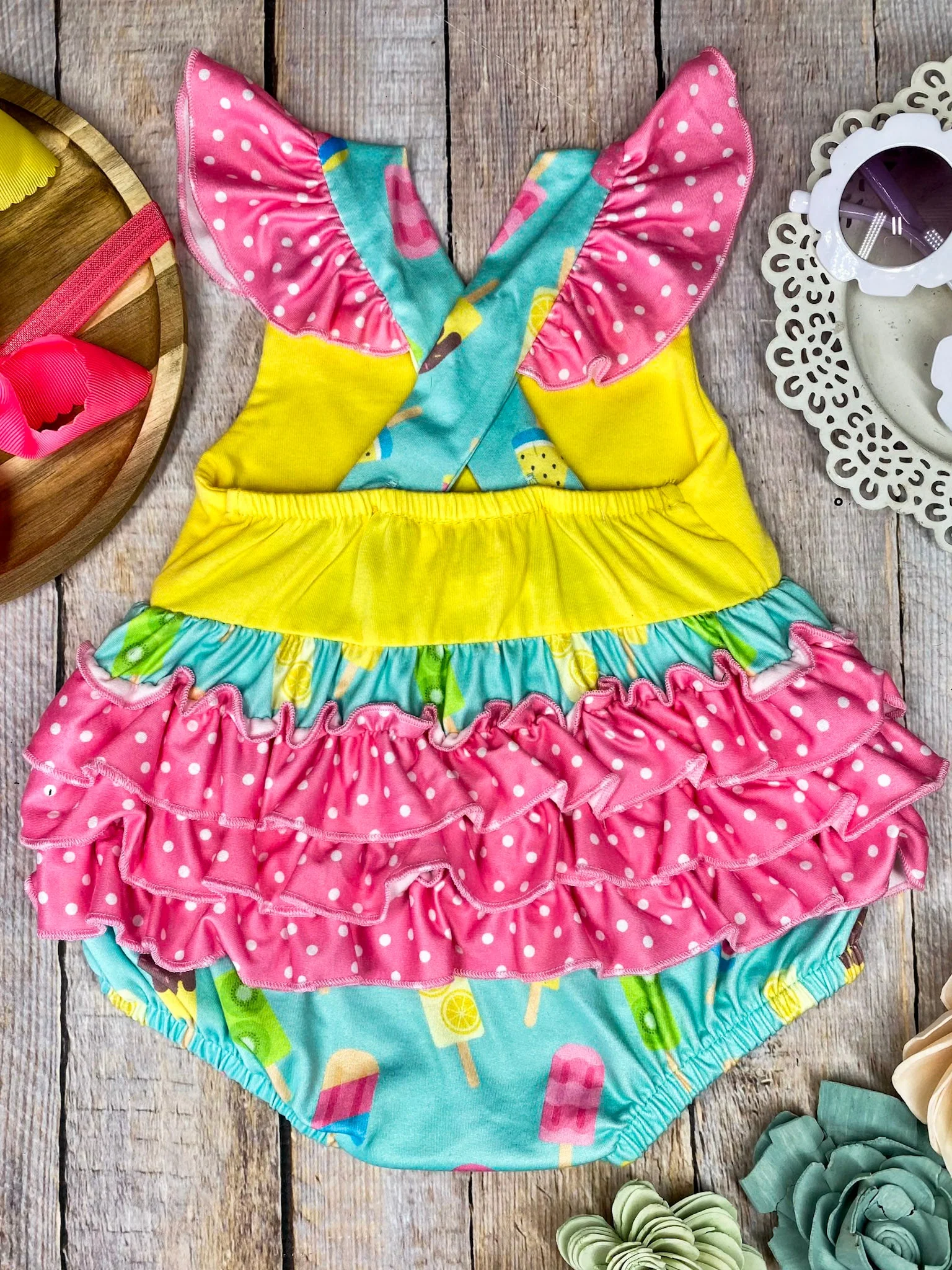 Popsicle Print Baby Bubble Romper - Image 3