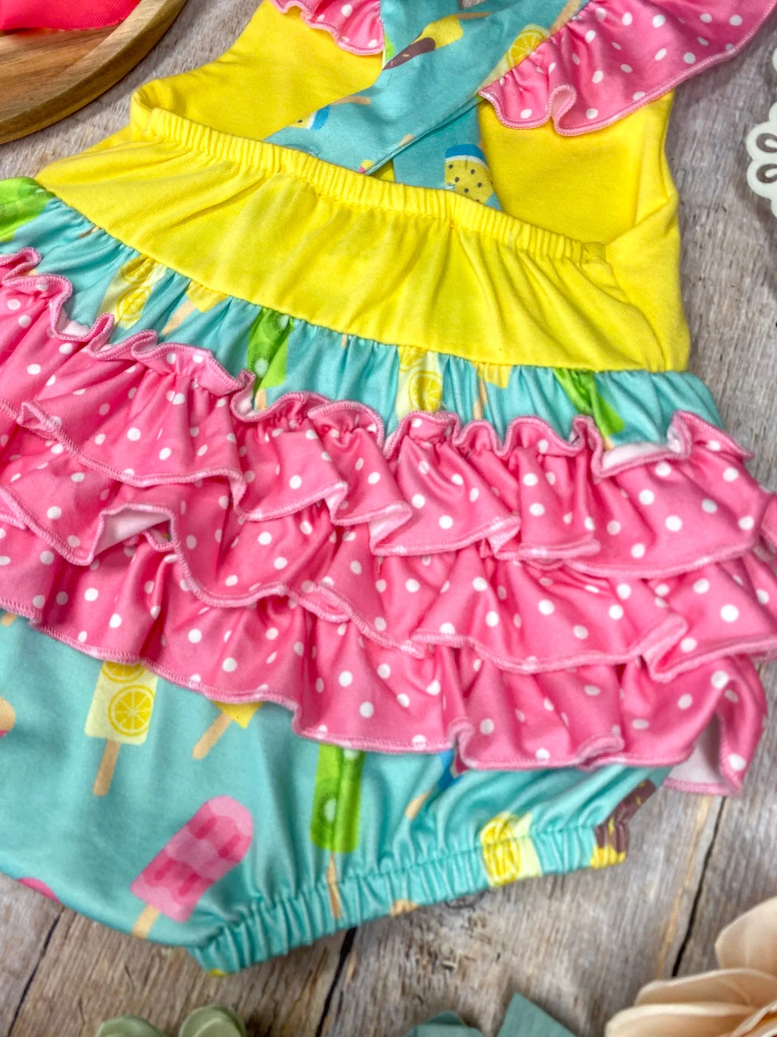 Popsicle Print Baby Bubble Romper - Image 5