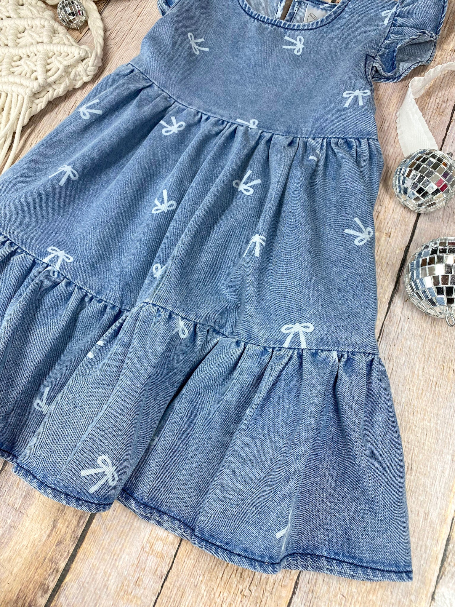 Classic Denim Bow Dress - Image 4