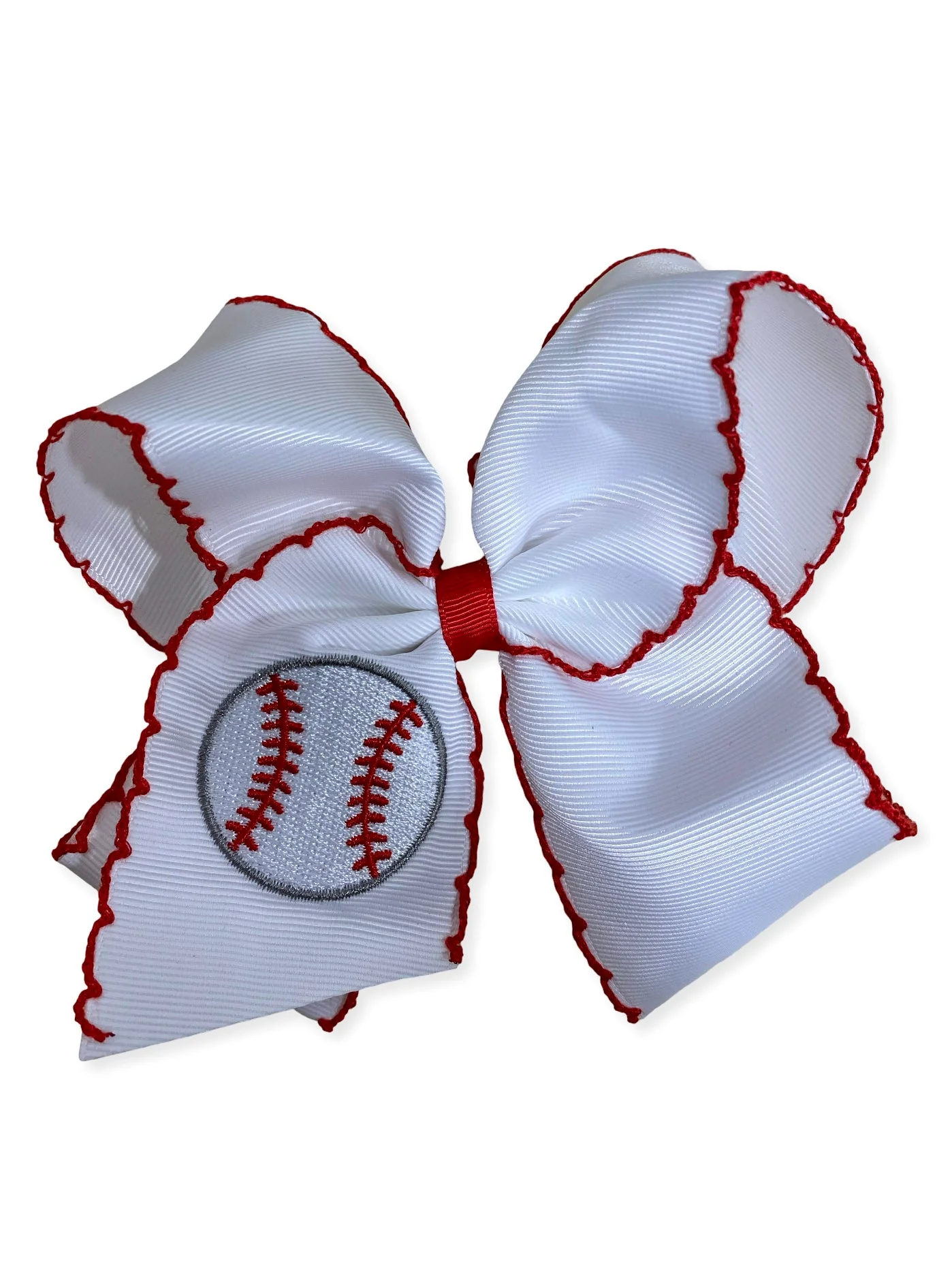 Baseball Moonstitch Embroidered Classic Hair Bow | Clip or Headband - Image 7