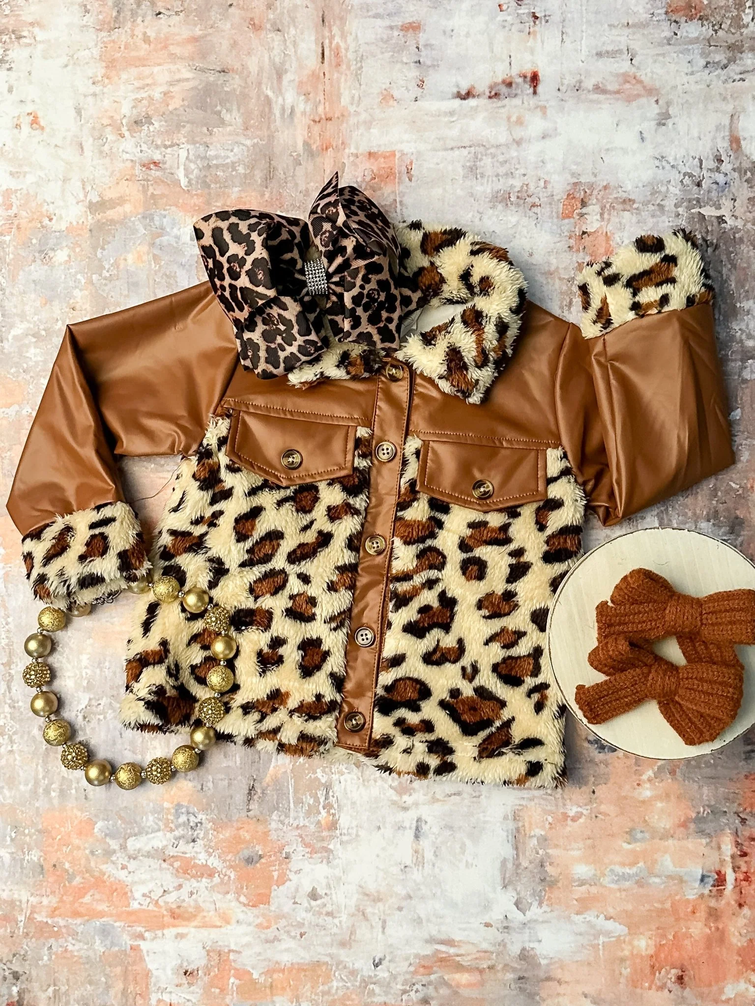 Mommy & Me Brown Animal Print Coat - Image 3