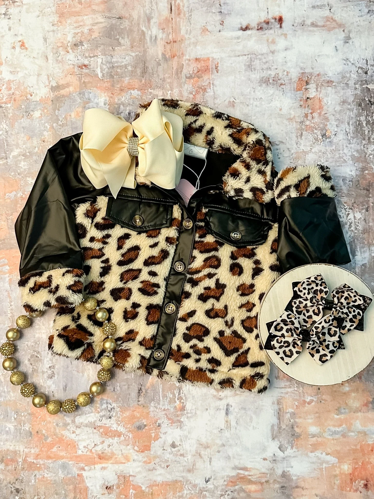 Mommy & Me Black Animal Print Coat - Image 4