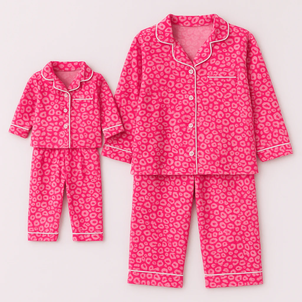 Mommy & Me Pink Animal Print PJ'S