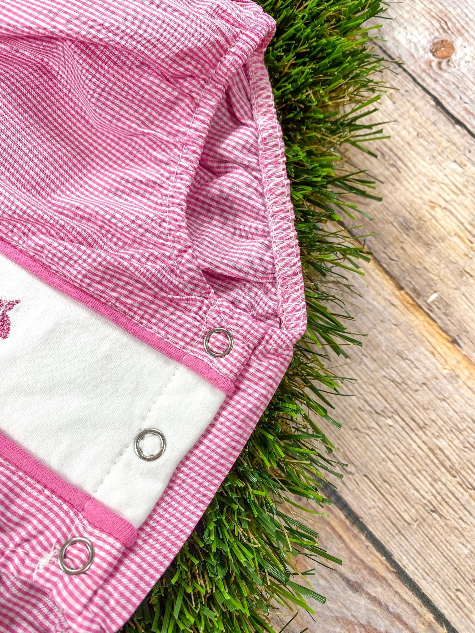 Pink Bows & Footballs Infant Romper - Image 4