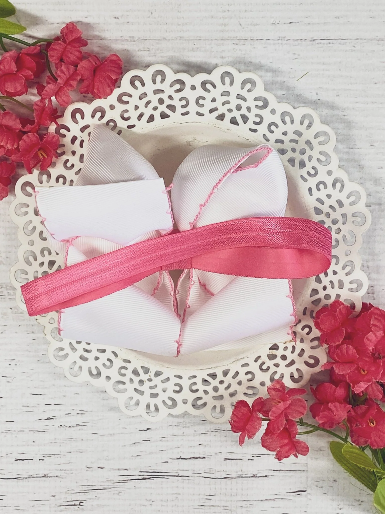 Birthday Cake Embroidered Moonstitch Hair Bow | Clip or Headband - Image 6