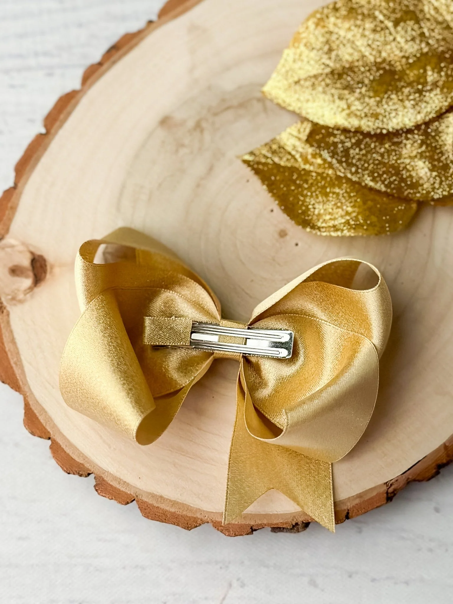 4.5" Shimmer Satin Hair Bows | Alligator Clip - Image 3