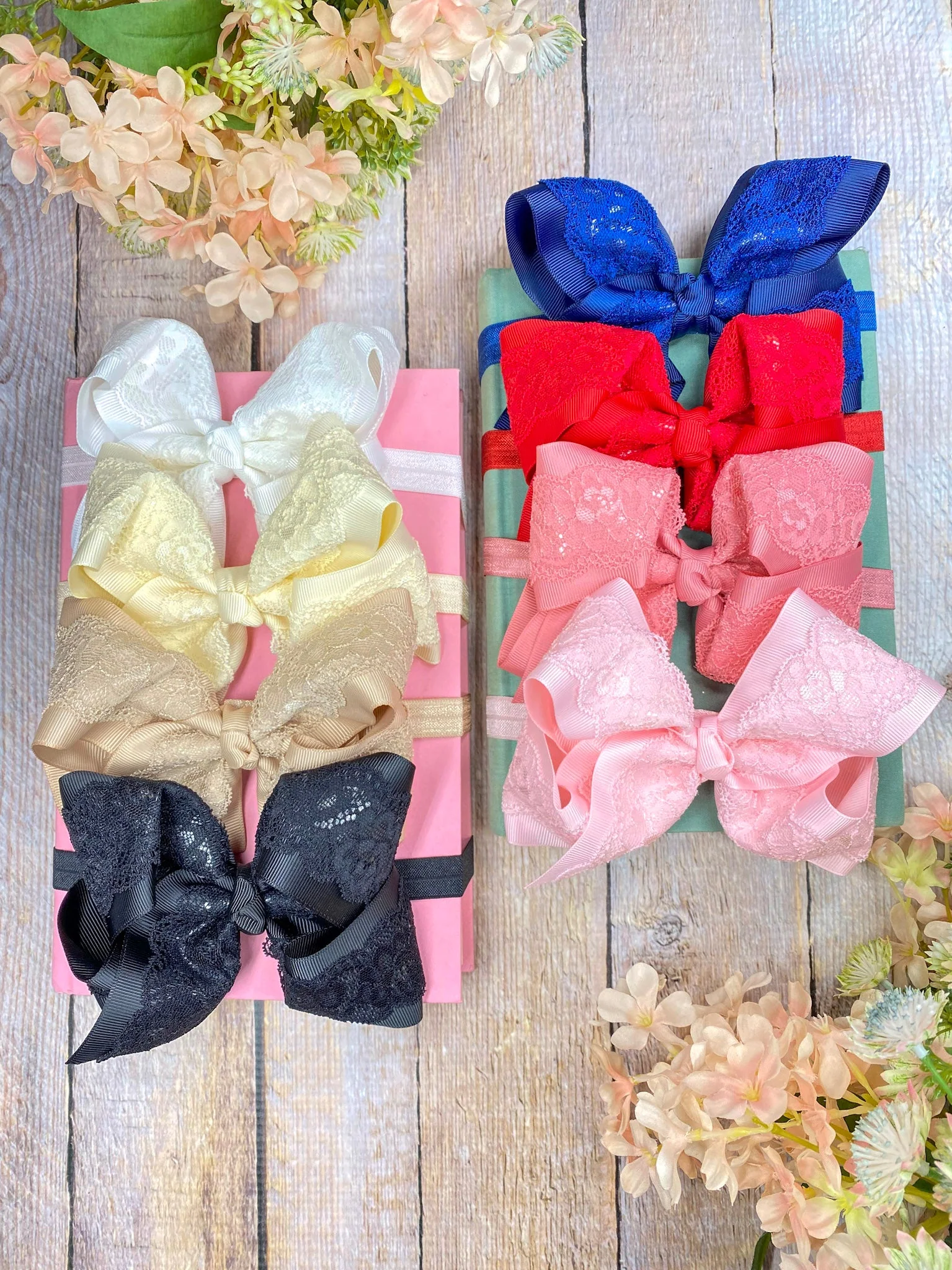 4.5" Chantilly Lace Classic Hair Bow | Clip or Headband - Image 12